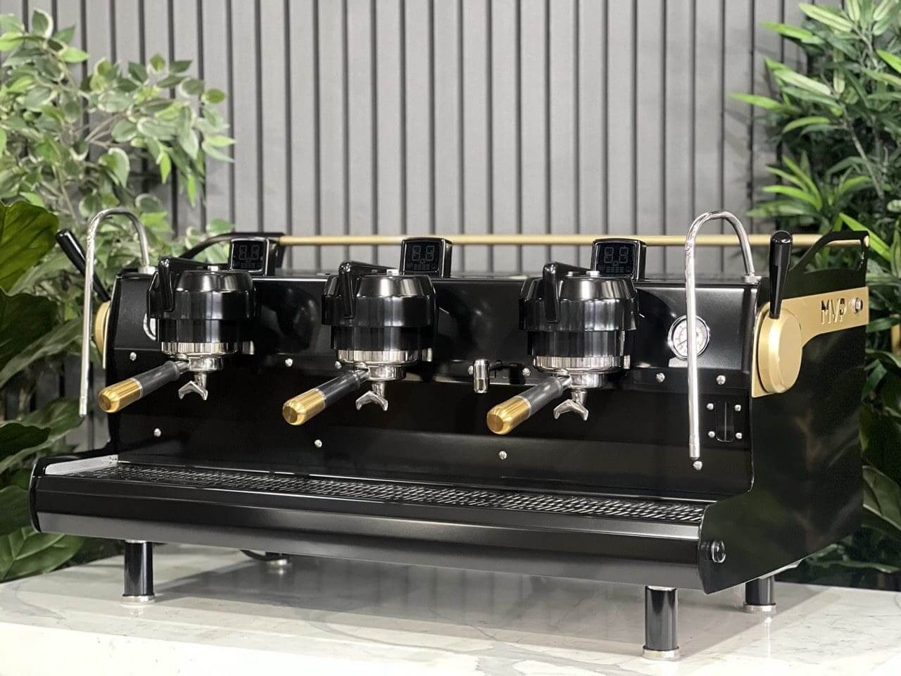 Synesso MVP Shot Timers Black - 3 Group Commercial Espresso Machine - Gold