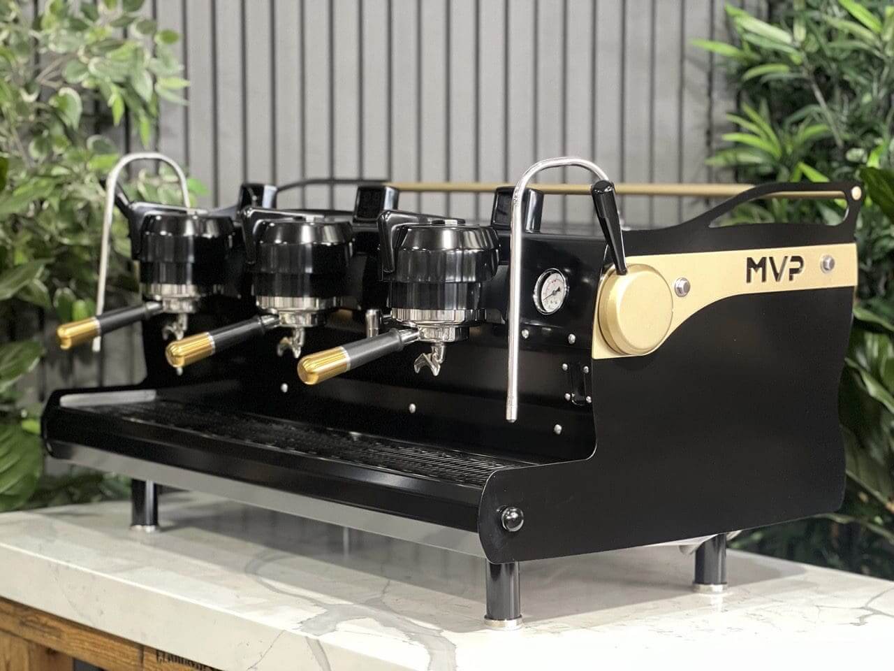 Synesso MVP Shot Timers Black - 3 Group Commercial Espresso Machine - Gold