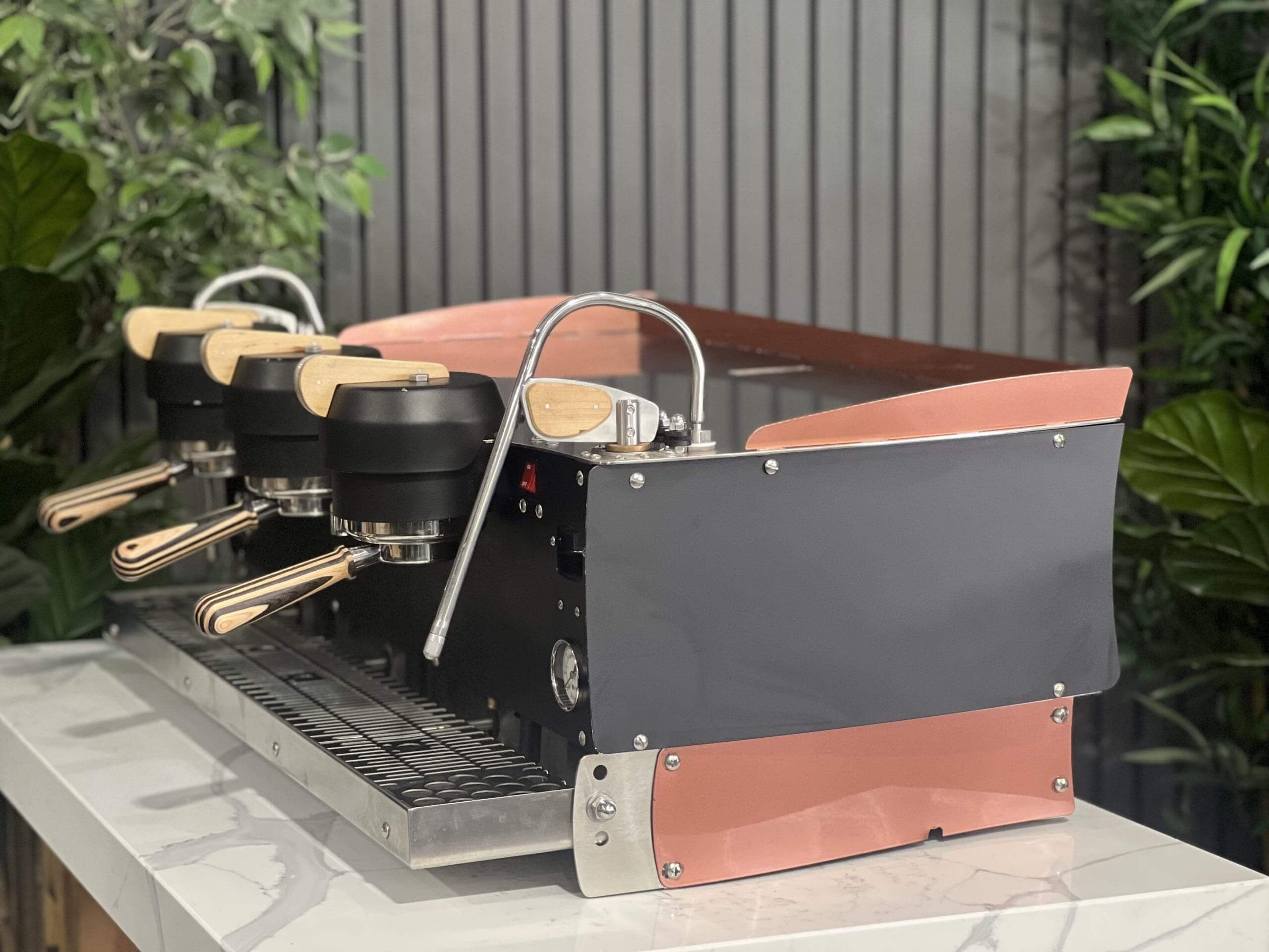 Synesso S300 Timber Accents Black - 3 Group Commercial Espresso Machine - Copper