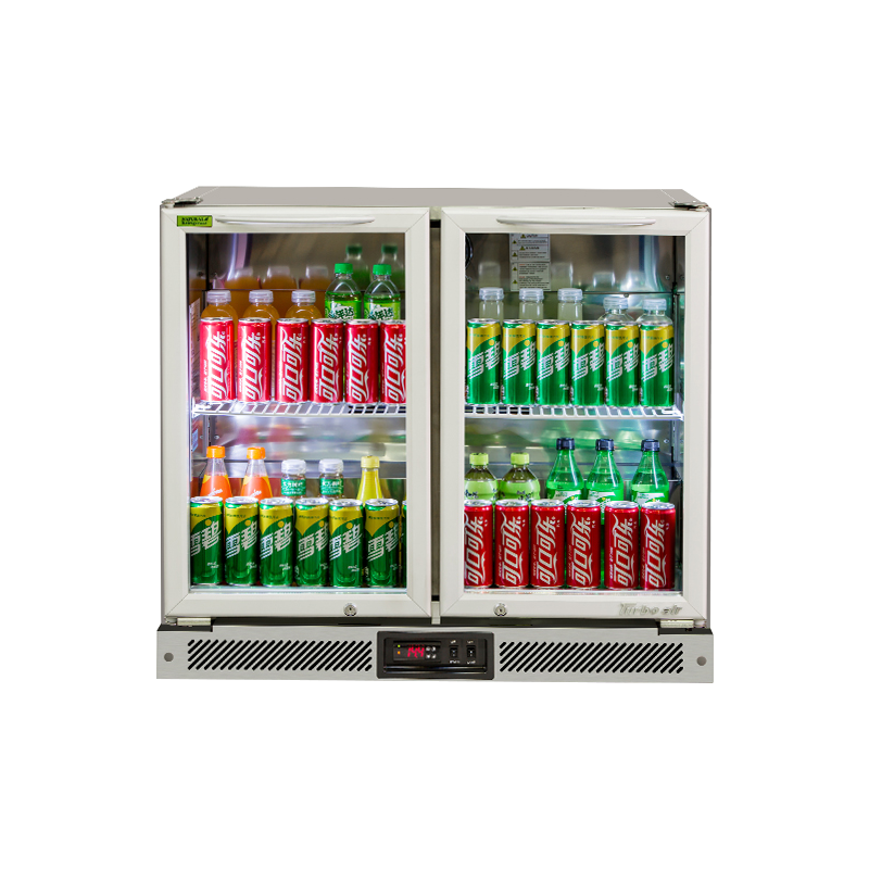Turbo Air 2 Swing Glass Door Back Bar Fridge - Stainless Steel