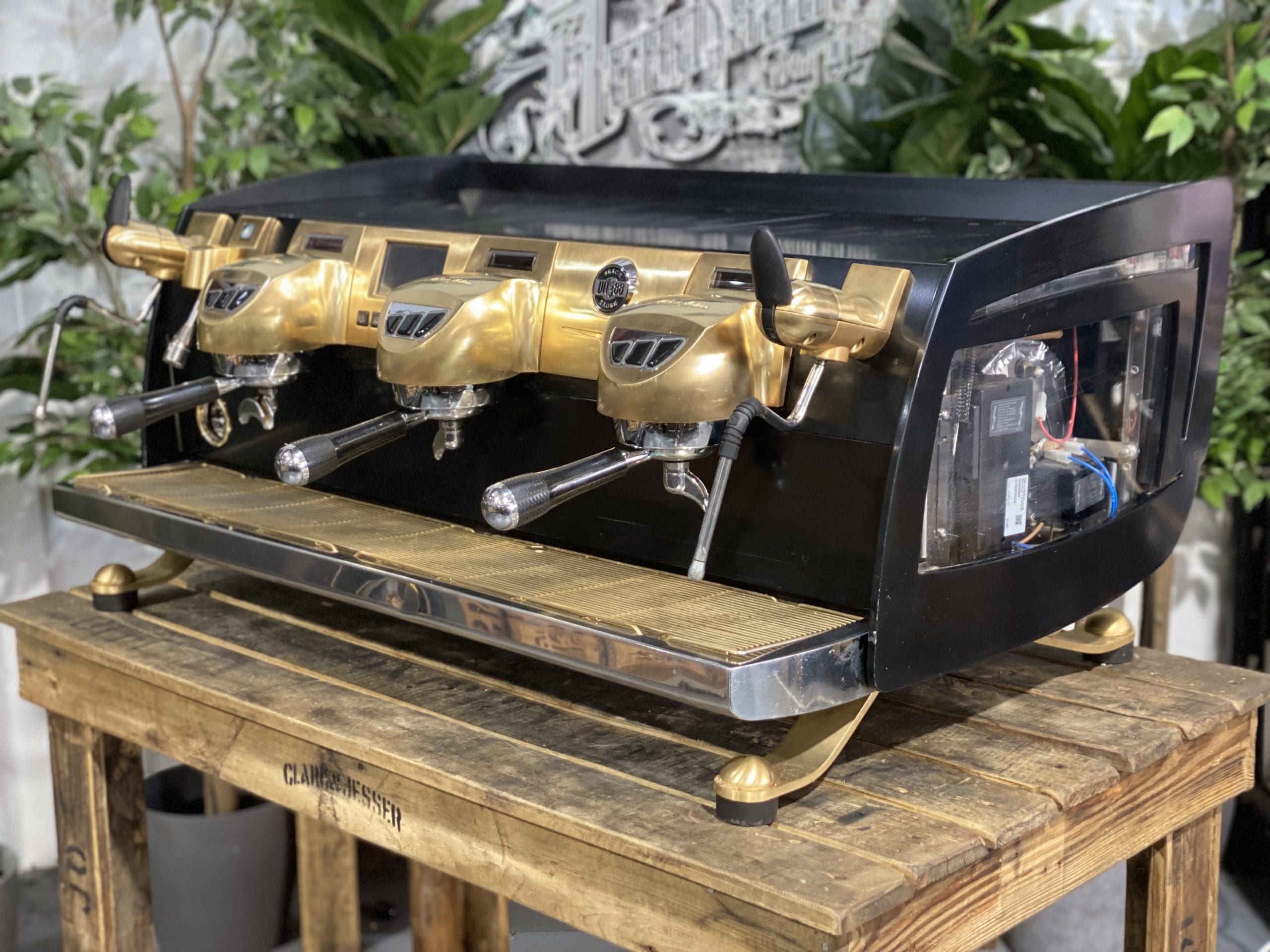 Victoria Arduino Black Eagle 3 Group Full Black Custom Anodized Gold Accents - 28593