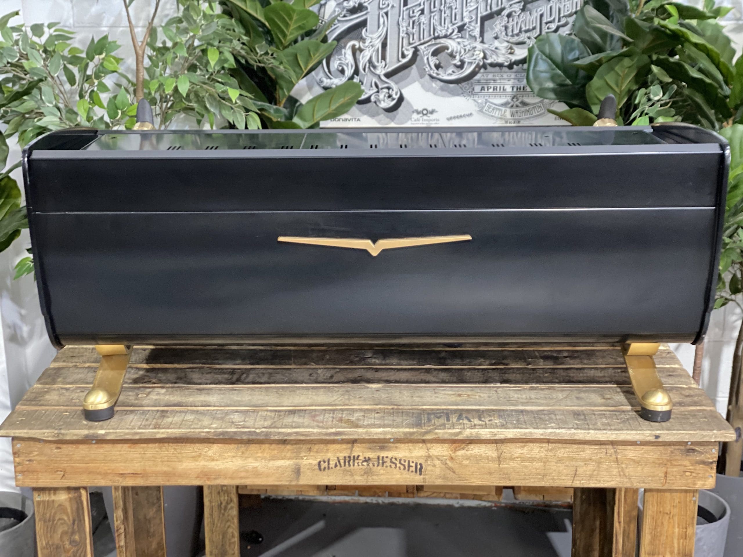 Victoria Arduino Black Eagle 3 Group Full Black Custom Anodized Gold Accents - 28593