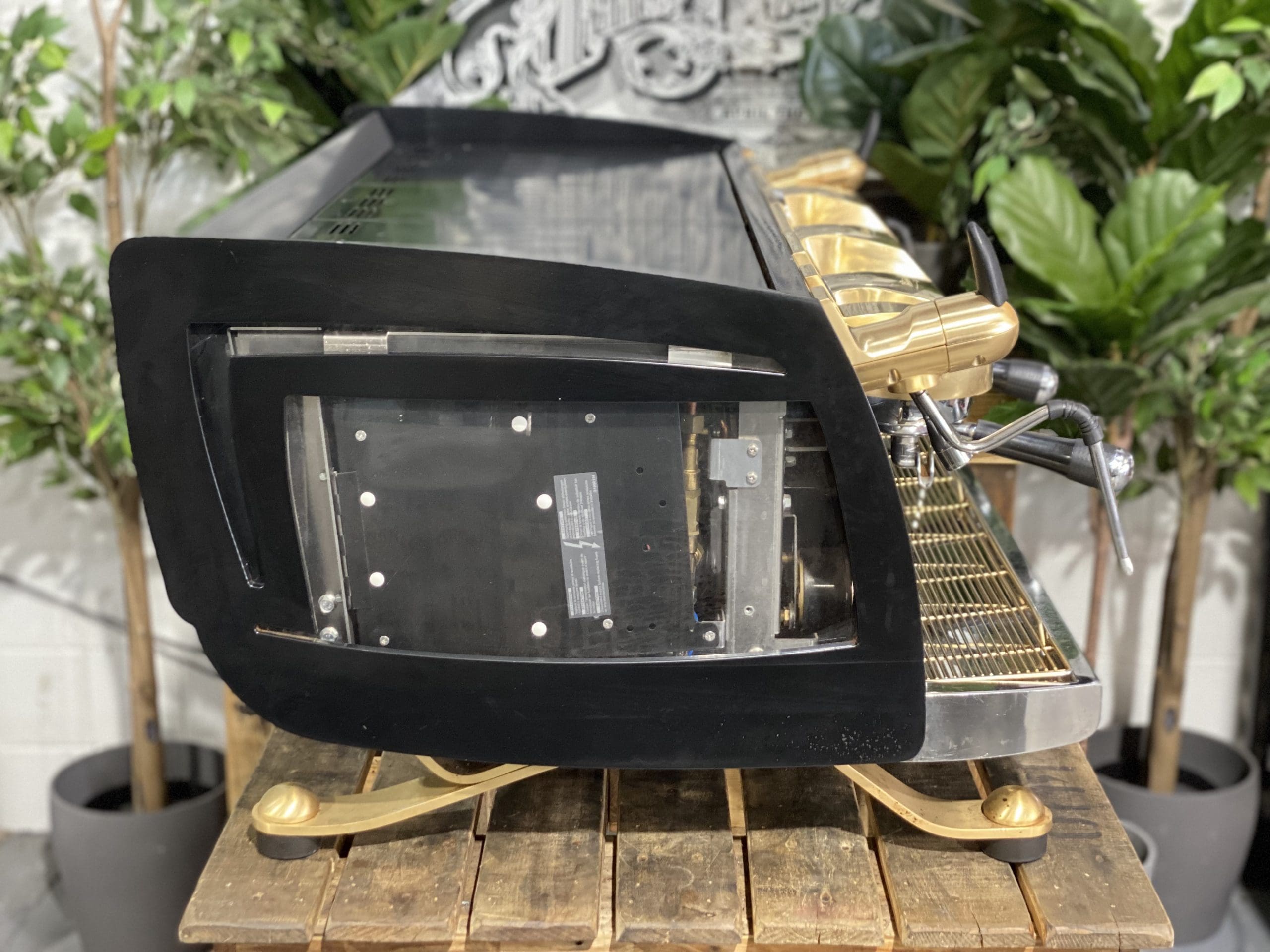 Victoria Arduino Black Eagle 3 Group Full Black Custom Anodized Gold Accents - 28593