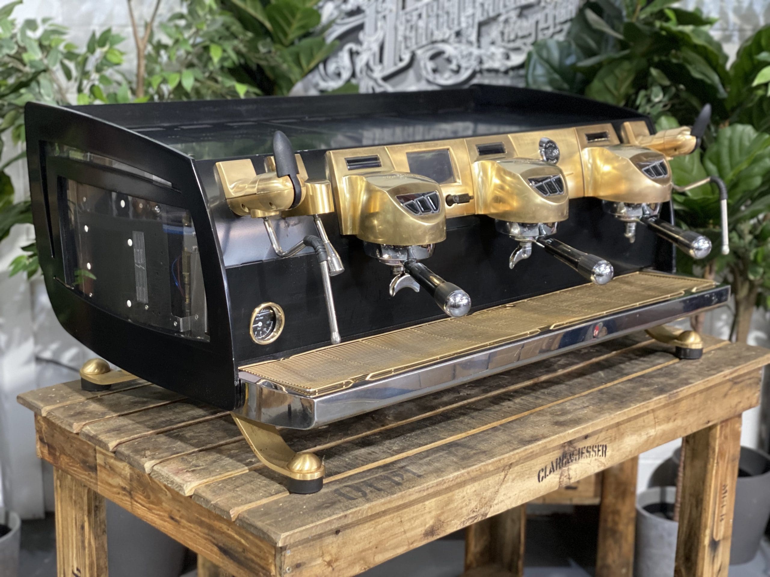 Victoria Arduino Black Eagle 3 Group Full Black Custom Anodized Gold Accents - 28593