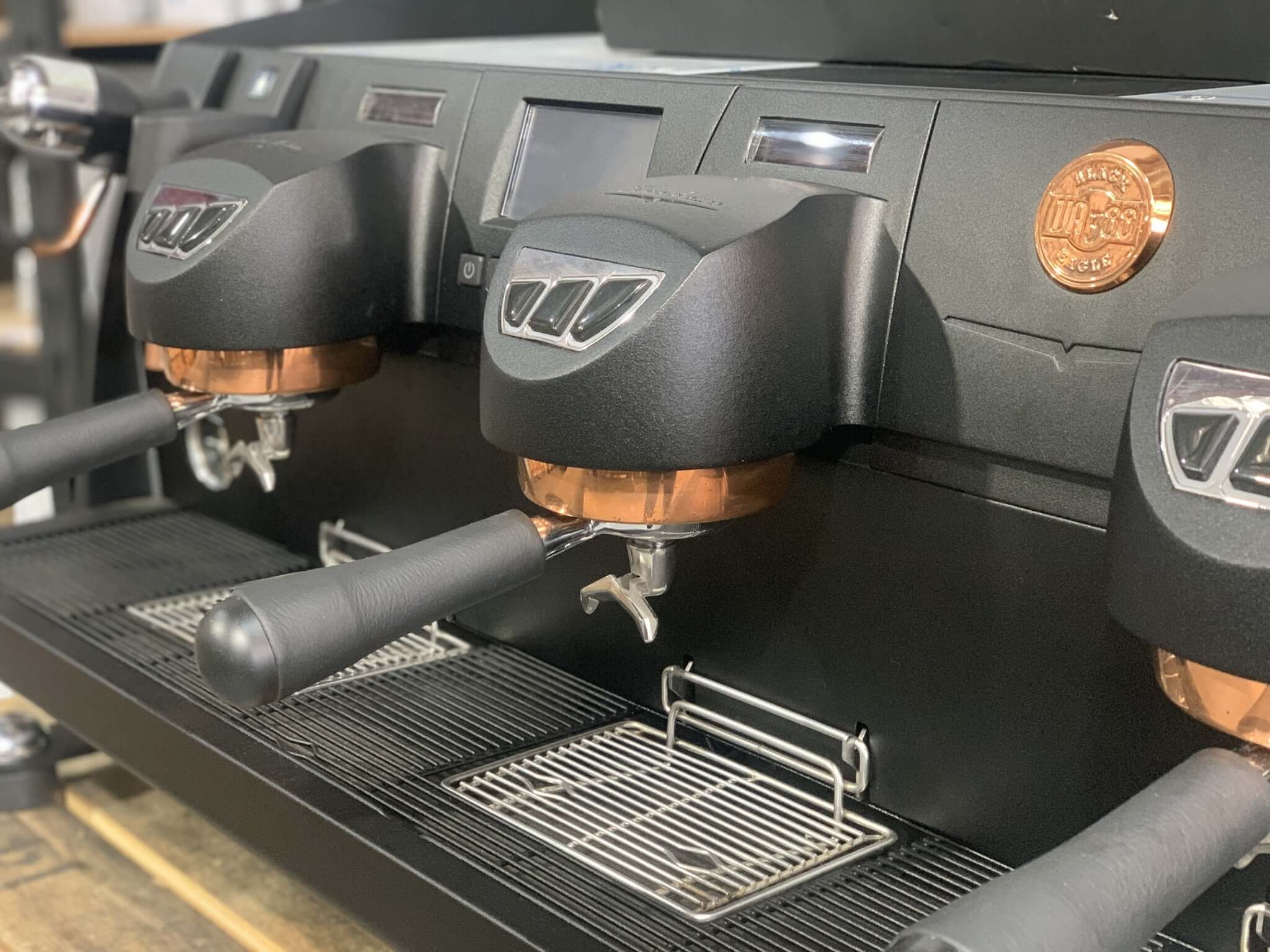 Victoria Arduino Black Eagle Gravimetric Black - 3 Group Commercial Espresso Machine - Copper