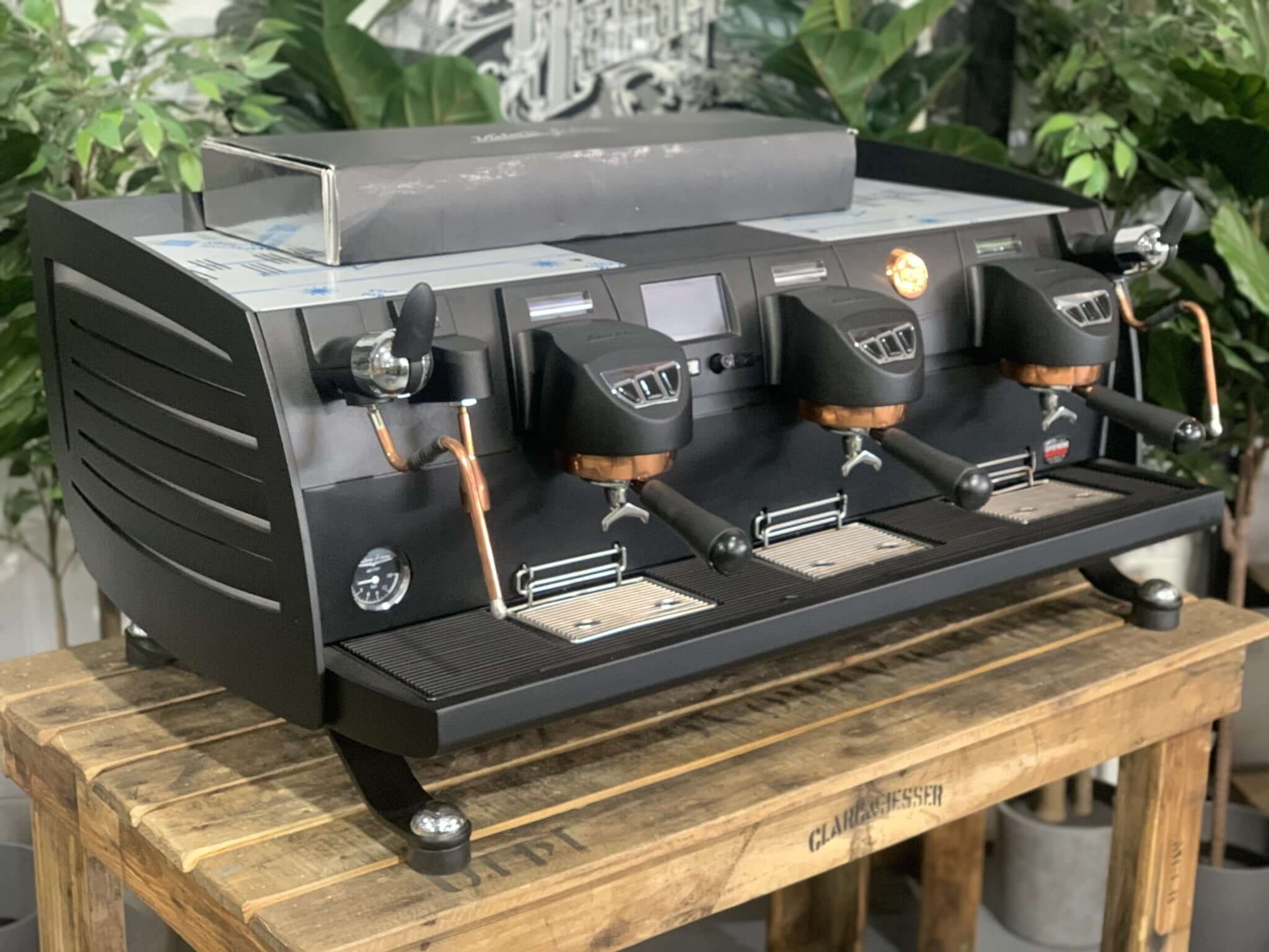 Victoria Arduino Black Eagle Gravimetric Black - 3 Group Commercial Espresso Machine - Copper