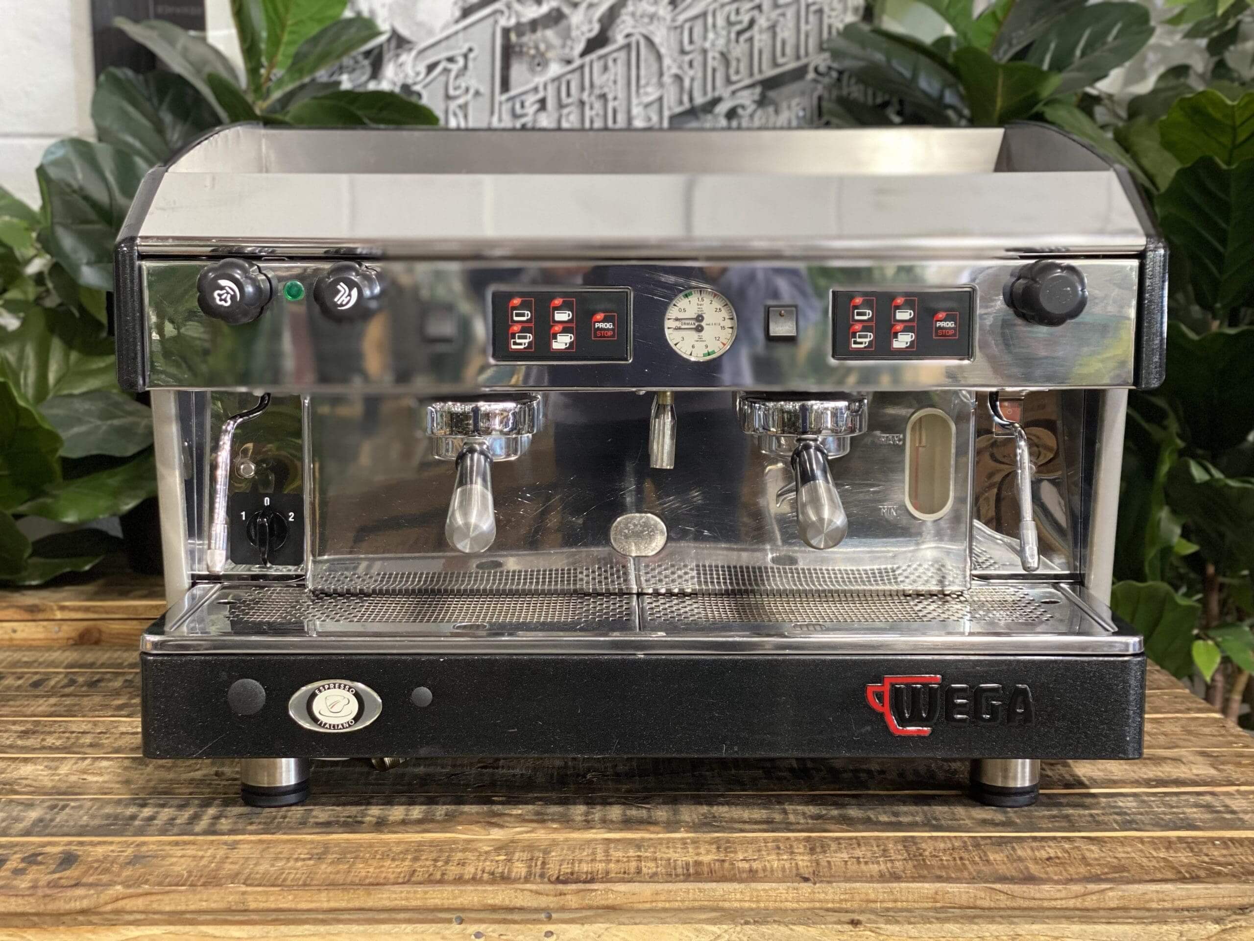 Wega Atlas Black & Silver Black - 2 Group Commercial Espresso Machine - Grey