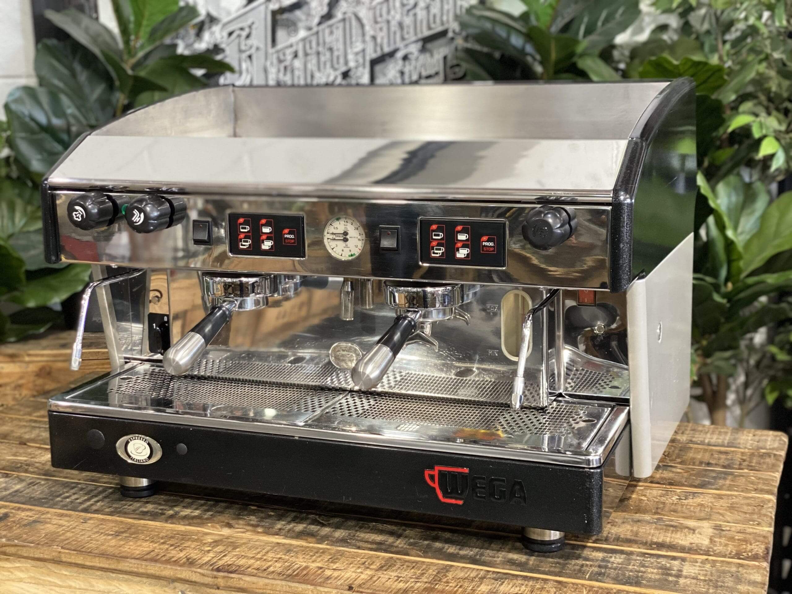 Wega Atlas Black & Silver Black - 2 Group Commercial Espresso Machine - Grey