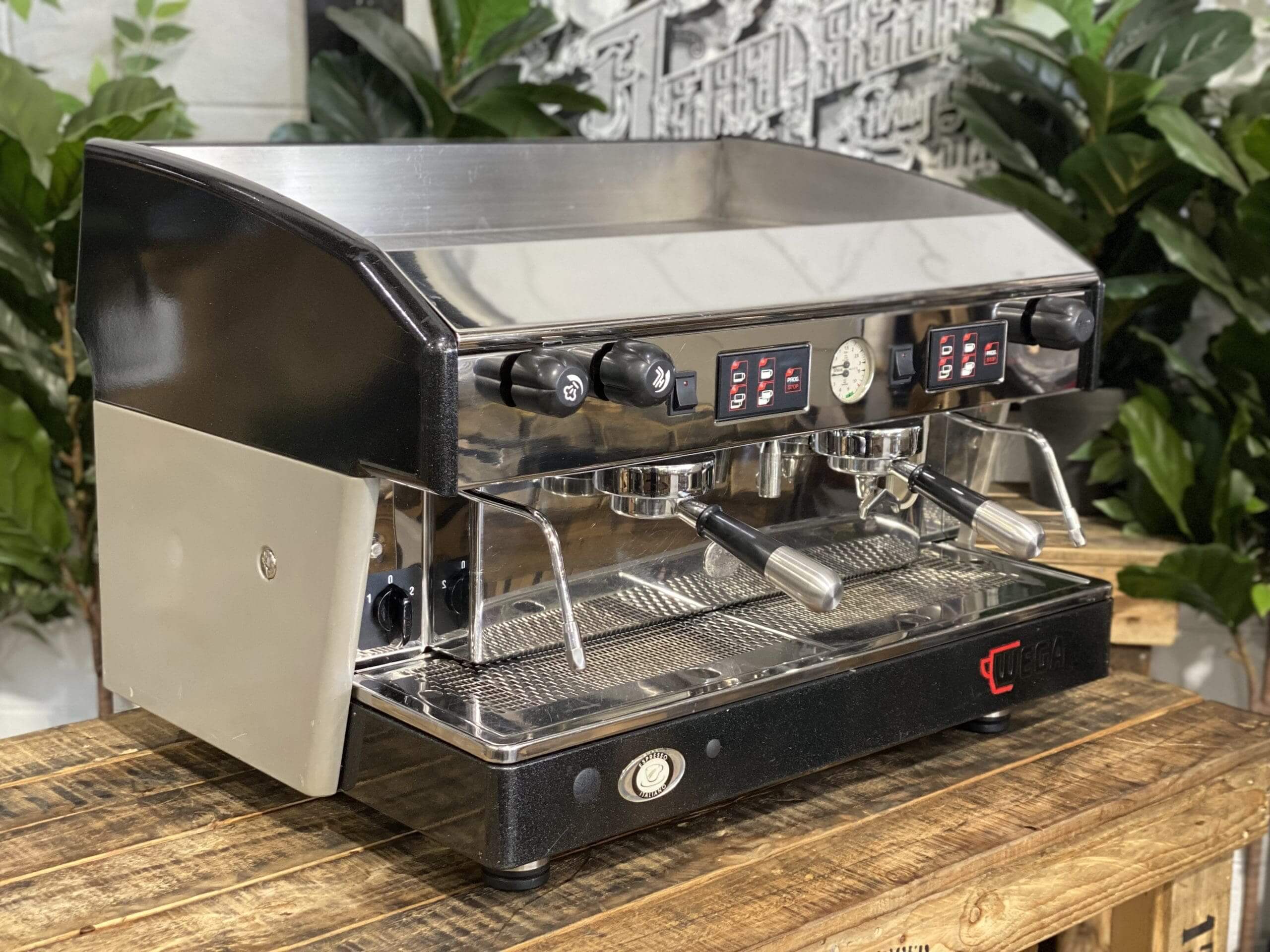 Wega Atlas Black & Silver Black - 2 Group Commercial Espresso Machine - Grey