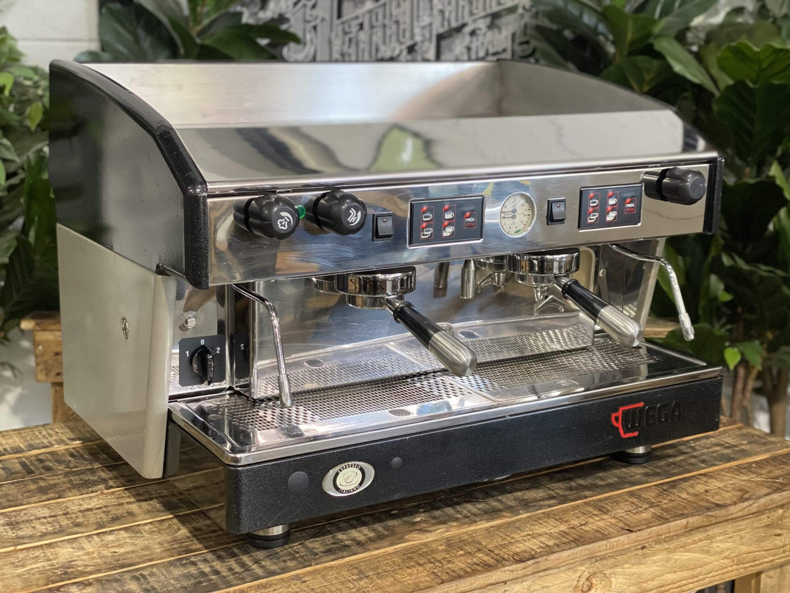 Wega Atlas Black & Silver Black - 2 Group Commercial Espresso Machine - Grey
