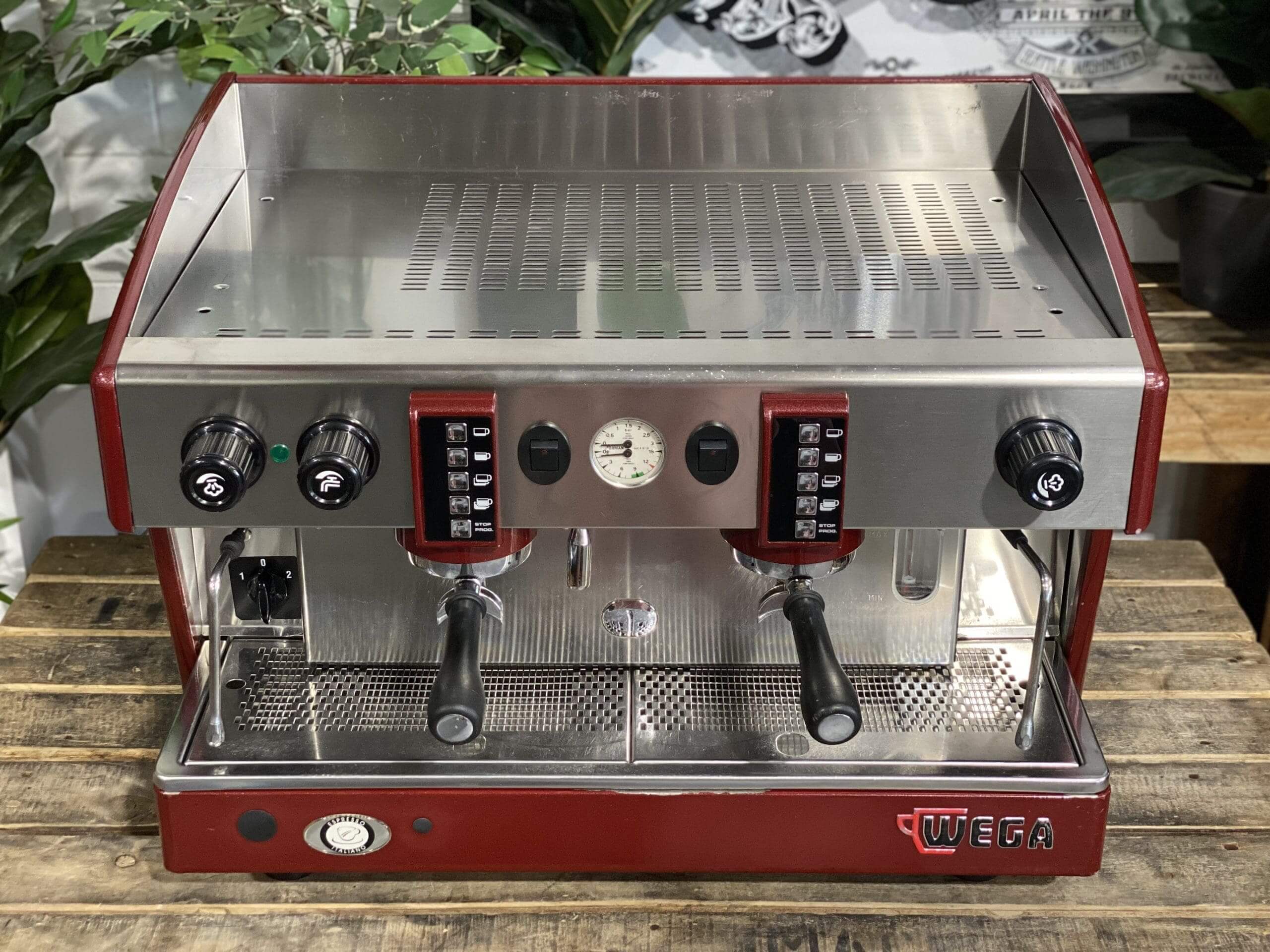 Wega Atlas EVD - 2 Group Commercial Espresso Machine - Red