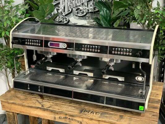 Wega Concept Black with Splash Back - 3 Group Commercial Espresso Machine - Black