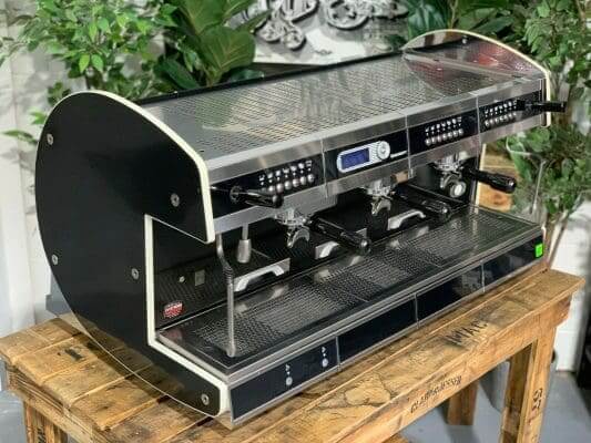 Wega Concept Black with Splash Back - 3 Group Commercial Espresso Machine - Black