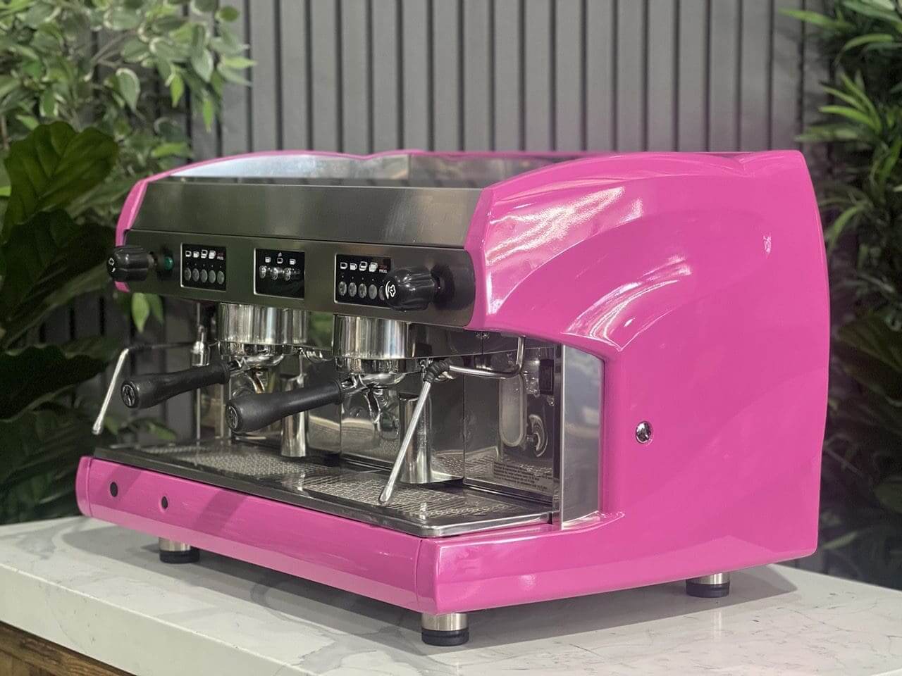 Wega Polaris Low Cup Hot - 2 Group Commercial Espresso Machine - Pink