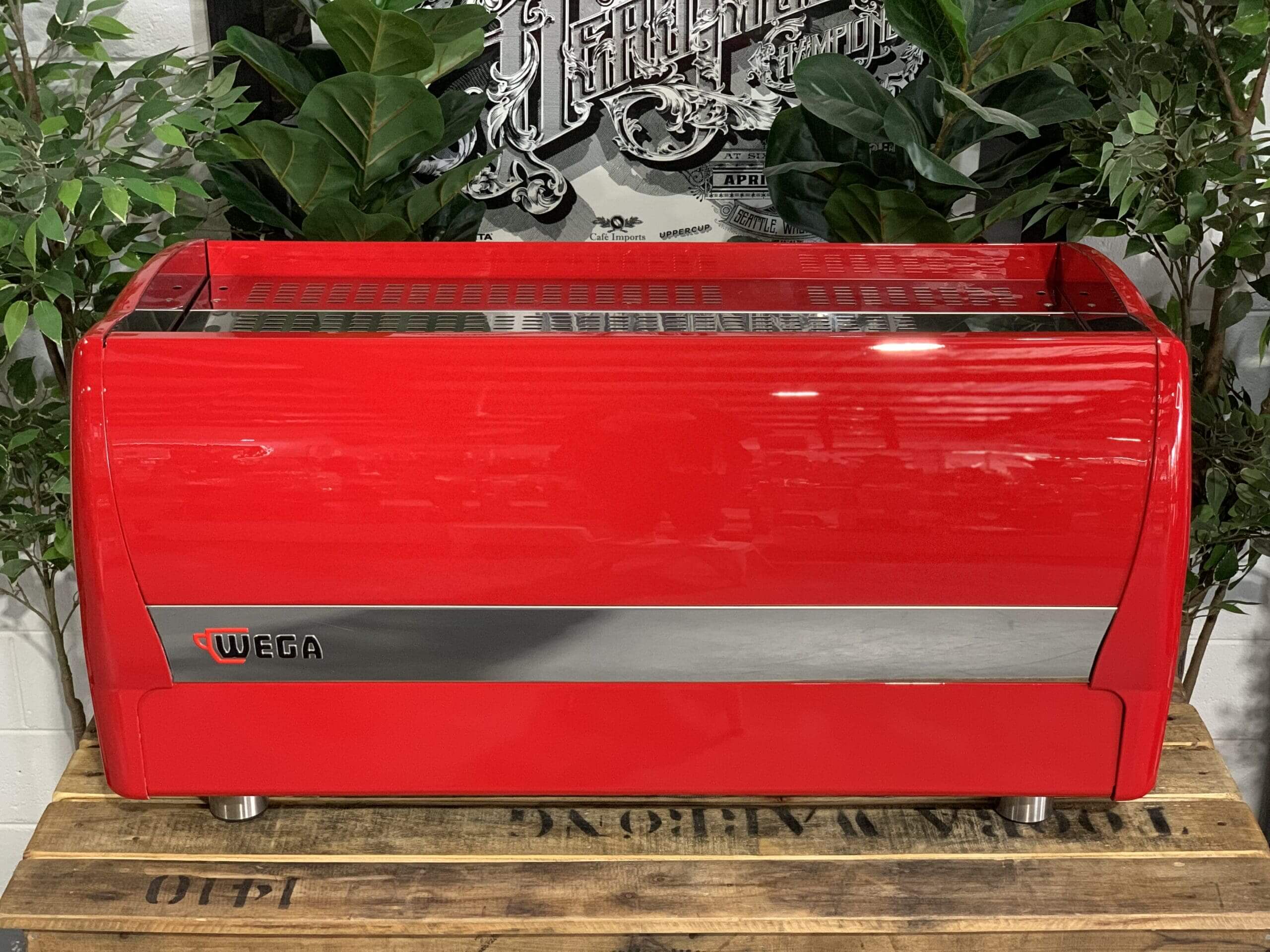 Wega Polaris High Cup - 3 Group Commercial Espresso Machine - Red