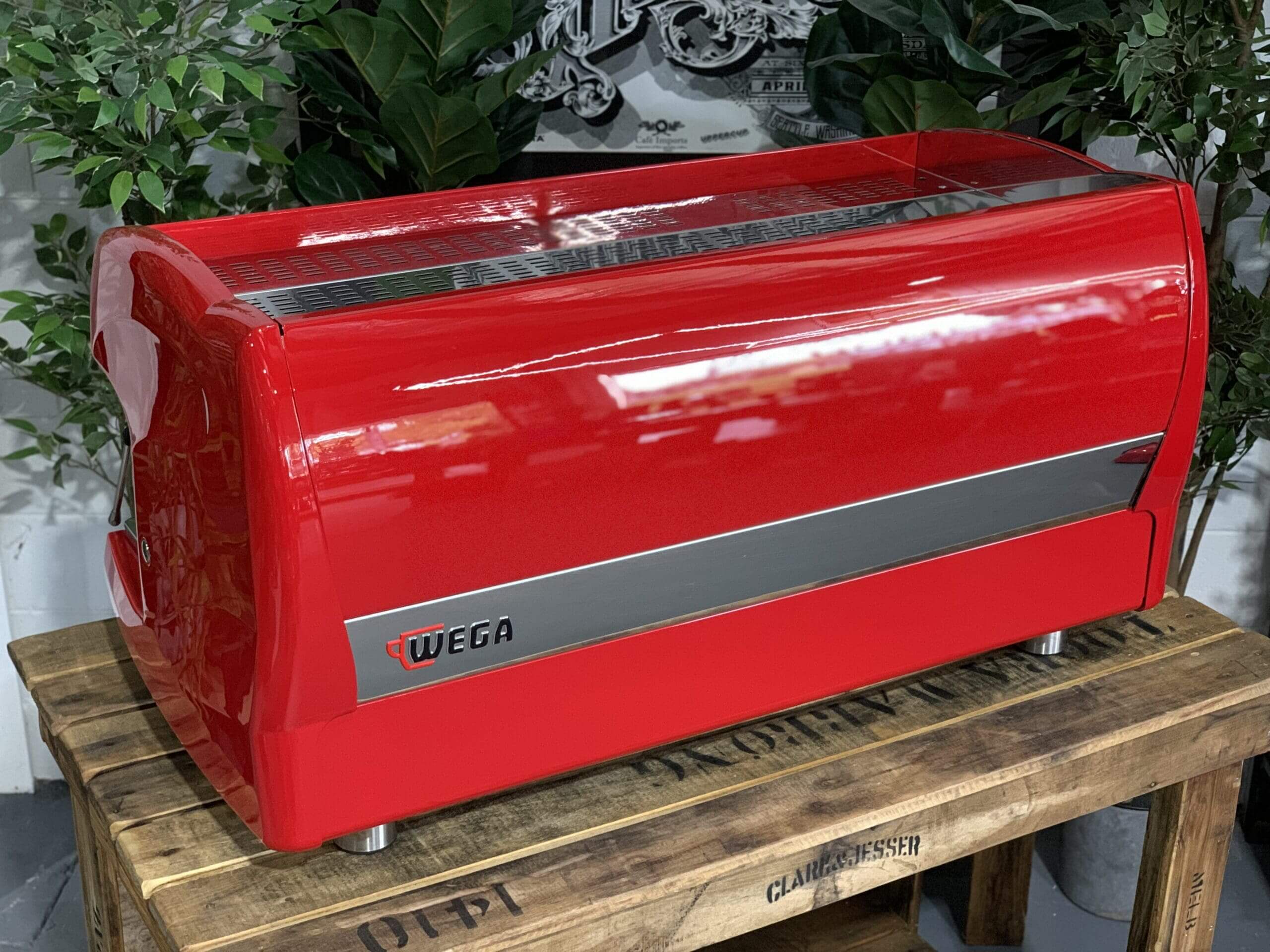 Wega Polaris High Cup - 3 Group Commercial Espresso Machine - Red