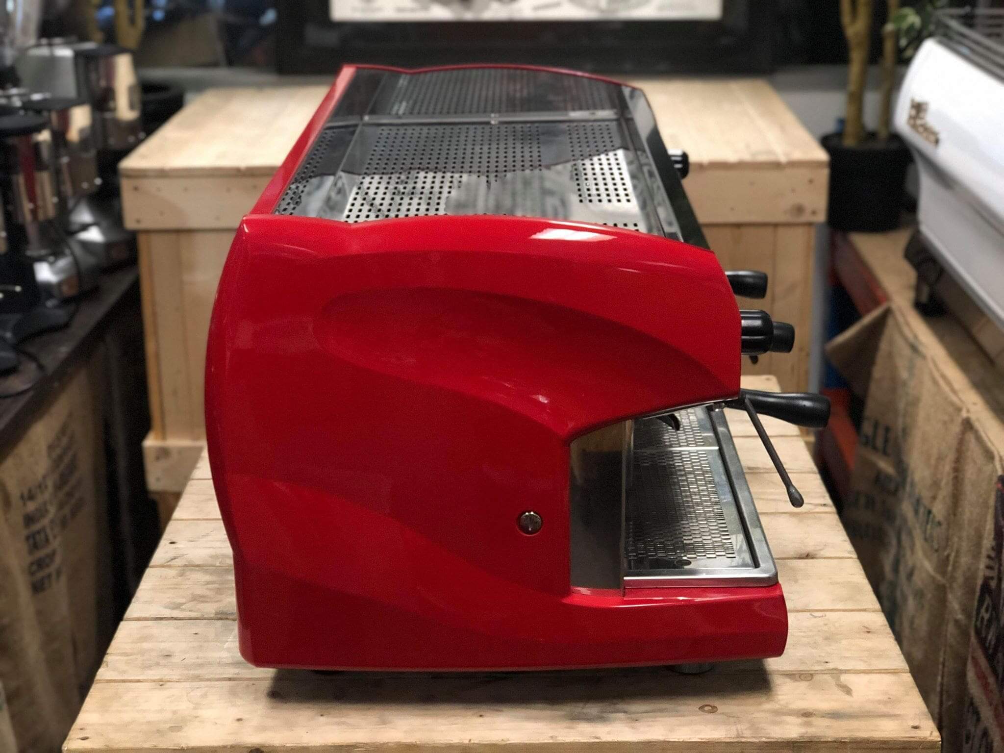 Wega Polaris Low Cup - 3 Group Commercial Espresso Machine - Red