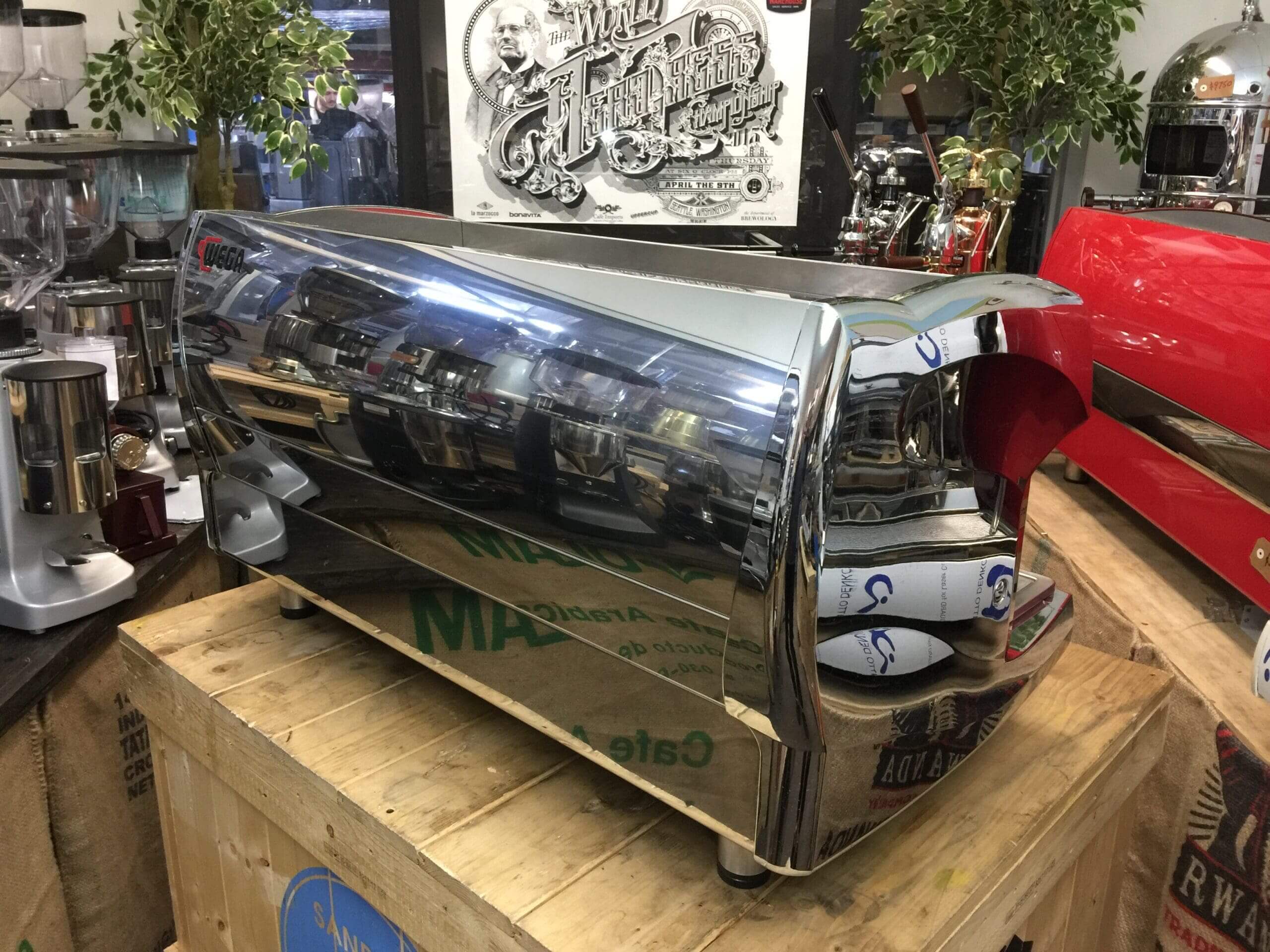 Wega Polaris Low Cup - 3 Group Commercial Espresso Machine - Chrome