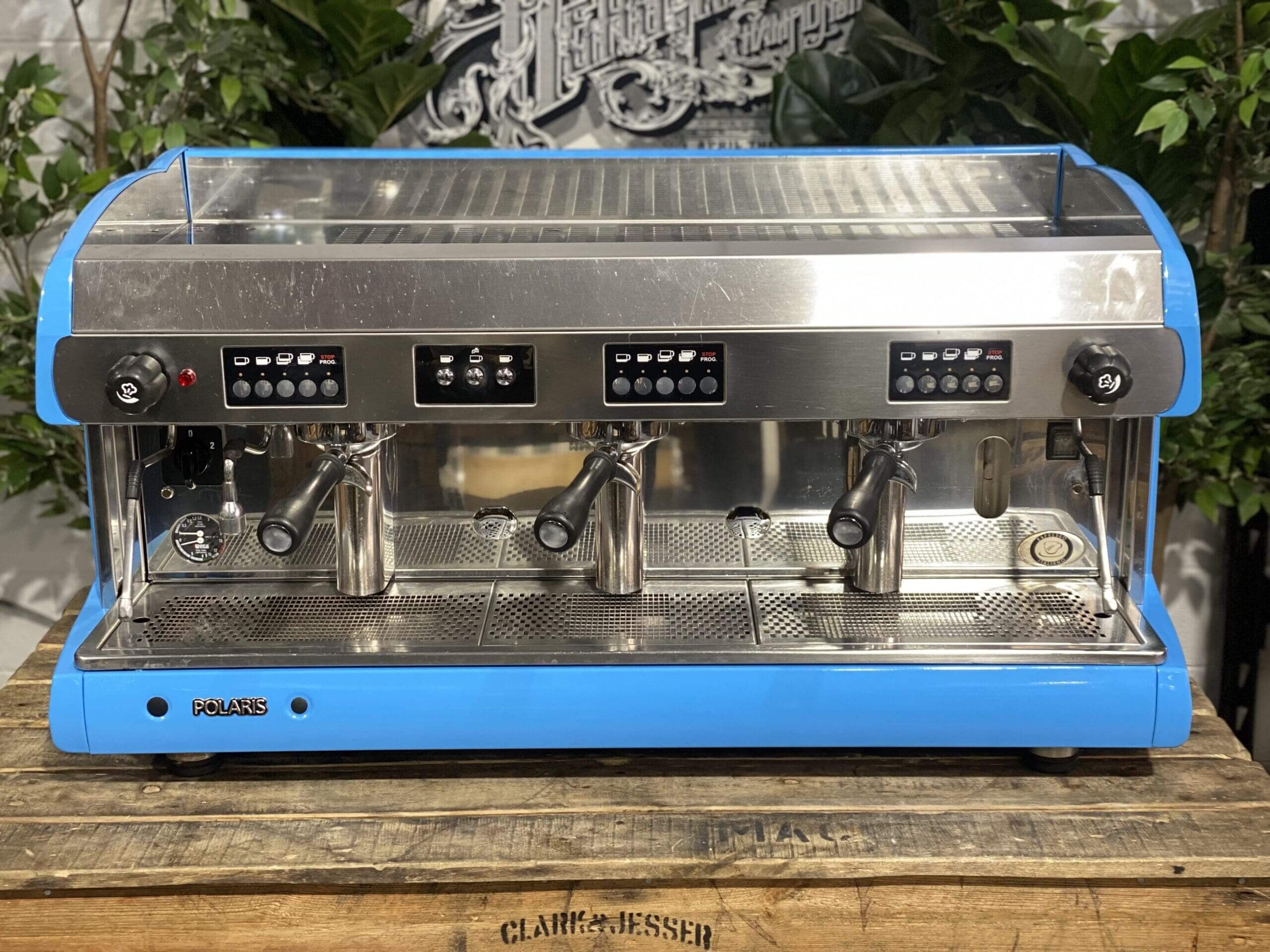 Wega Polaris High Cup Sky - 3 Group Commercial Espresso Machine - Blue