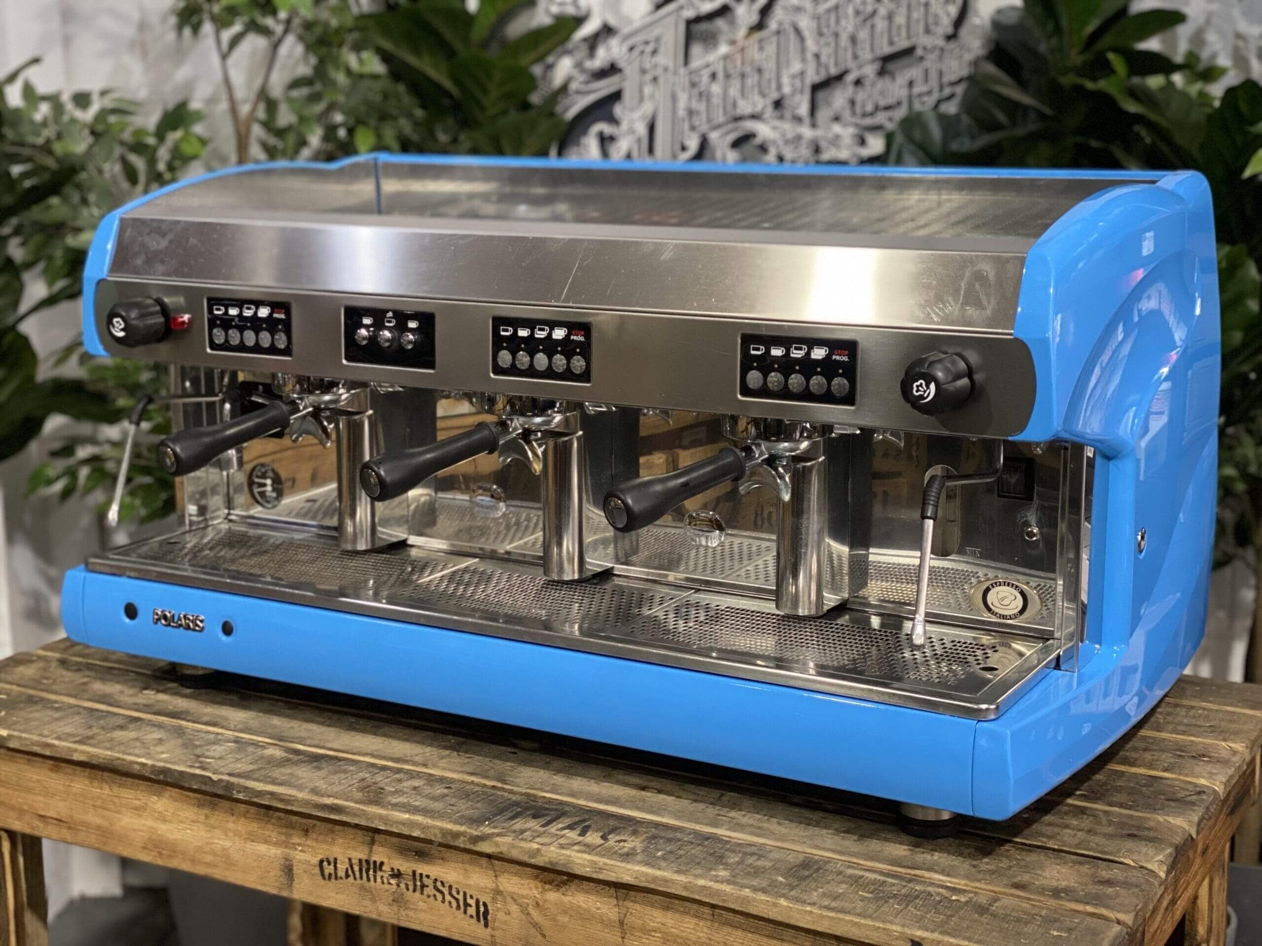 Wega Polaris High Cup Sky - 3 Group Commercial Espresso Machine - Blue