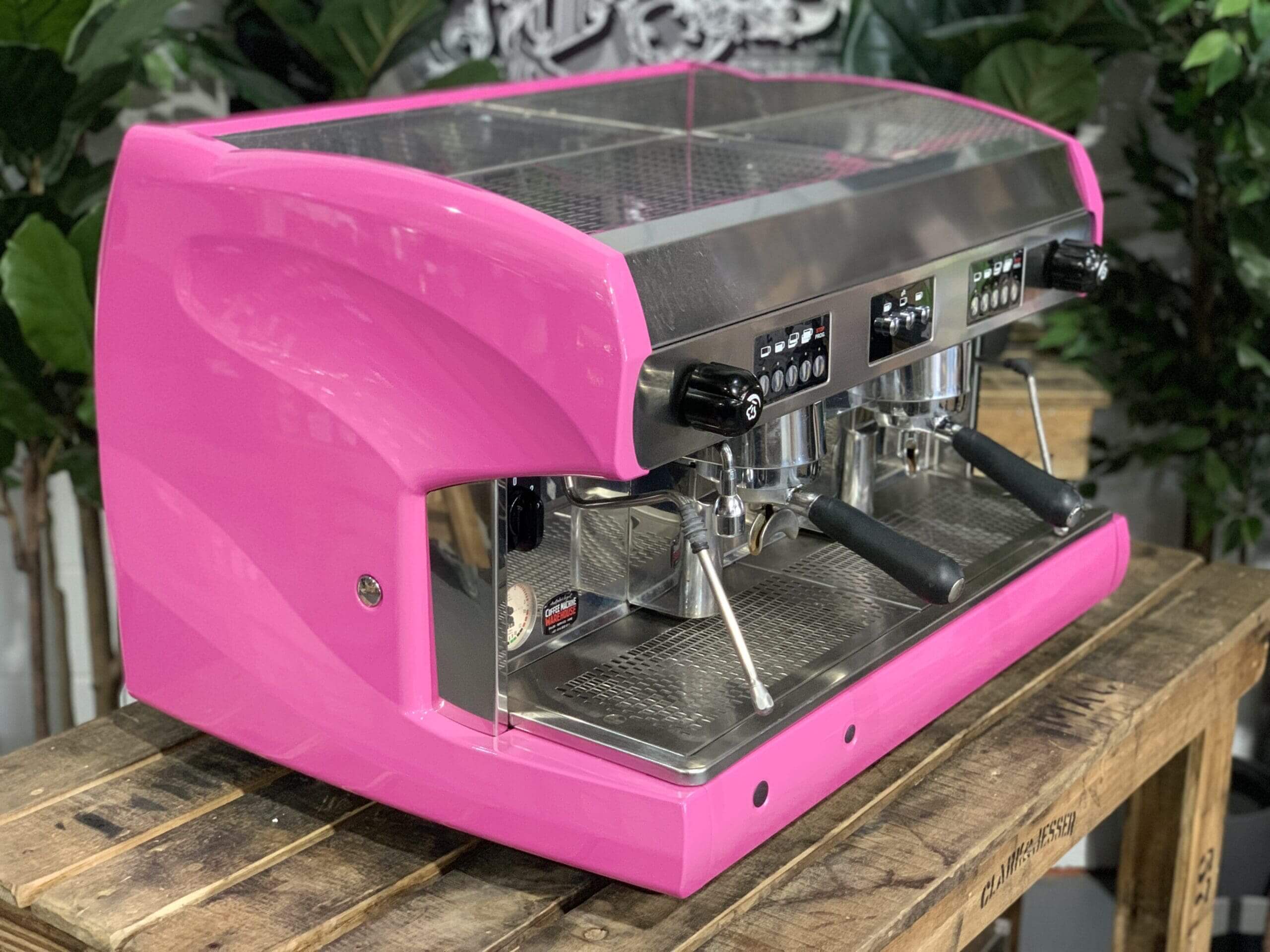 Wega Polaris Low Cup Hot - 2 Group Commercial Espresso Machine - Pink