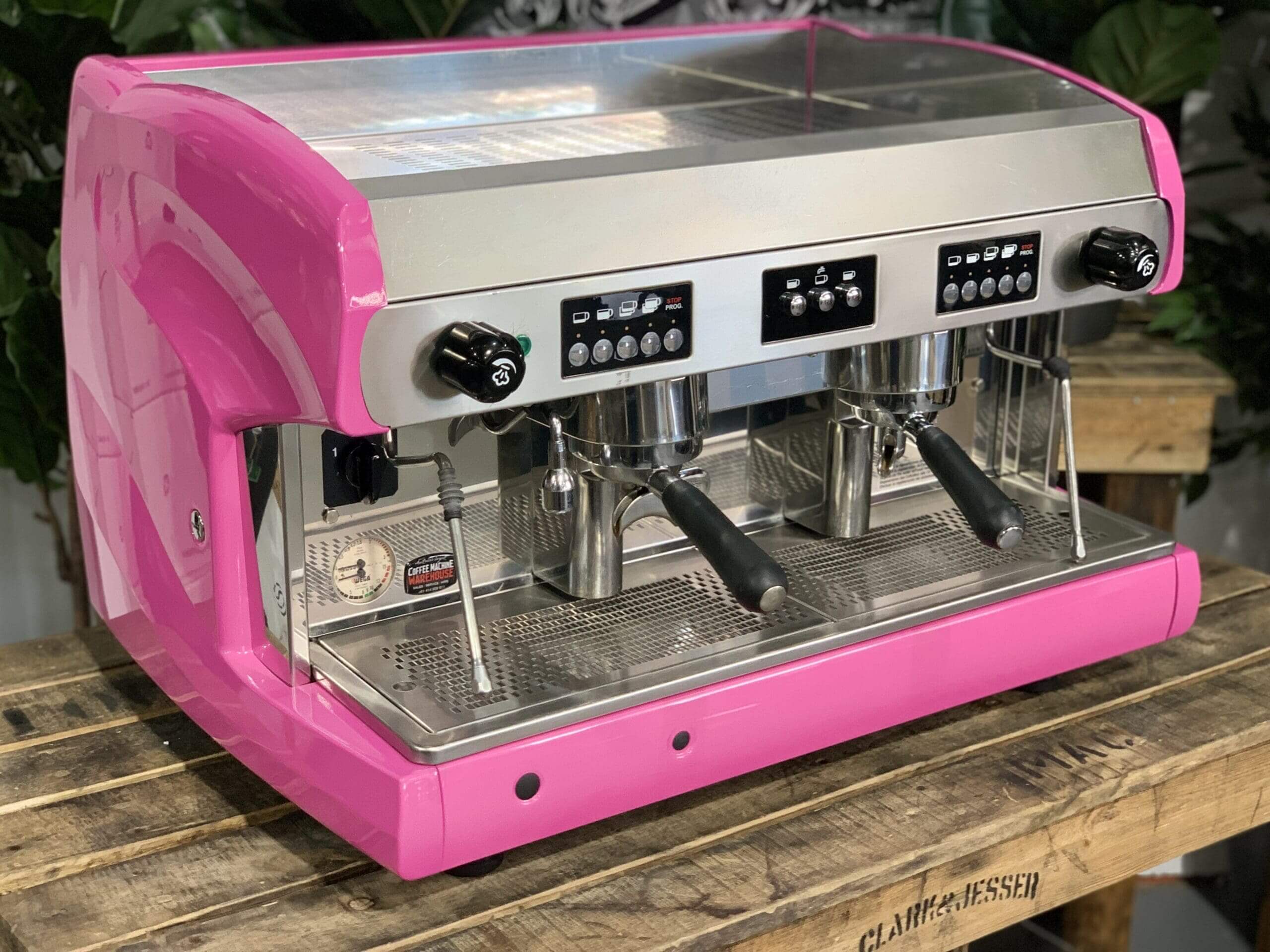 Wega Polaris Low Cup Hot - 2 Group Commercial Espresso Machine - Pink