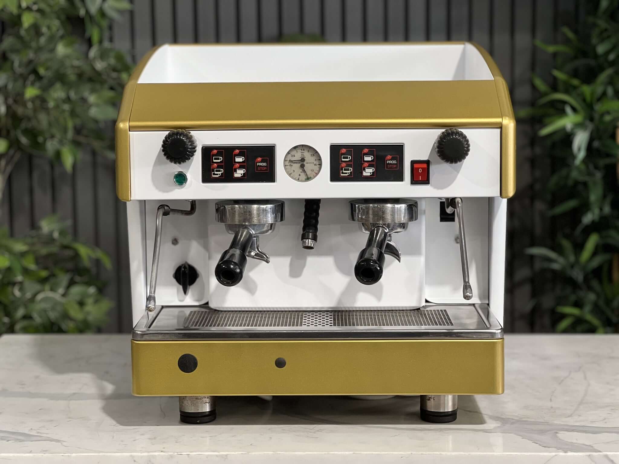 Wega Atlas Compact White - 2 Group Commercial Espresso Machine - Gold