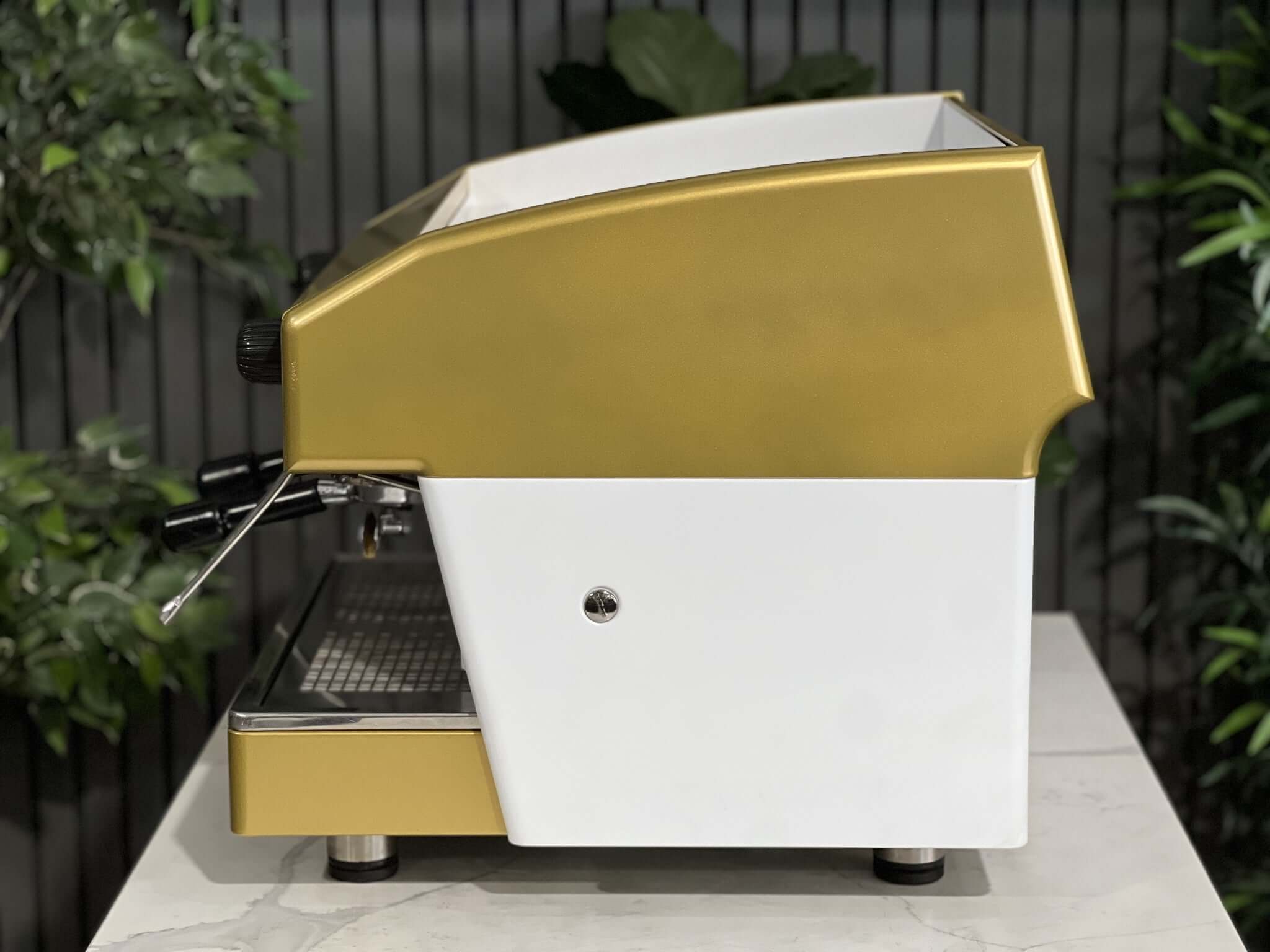 Wega Atlas Compact White - 2 Group Commercial Espresso Machine - Gold