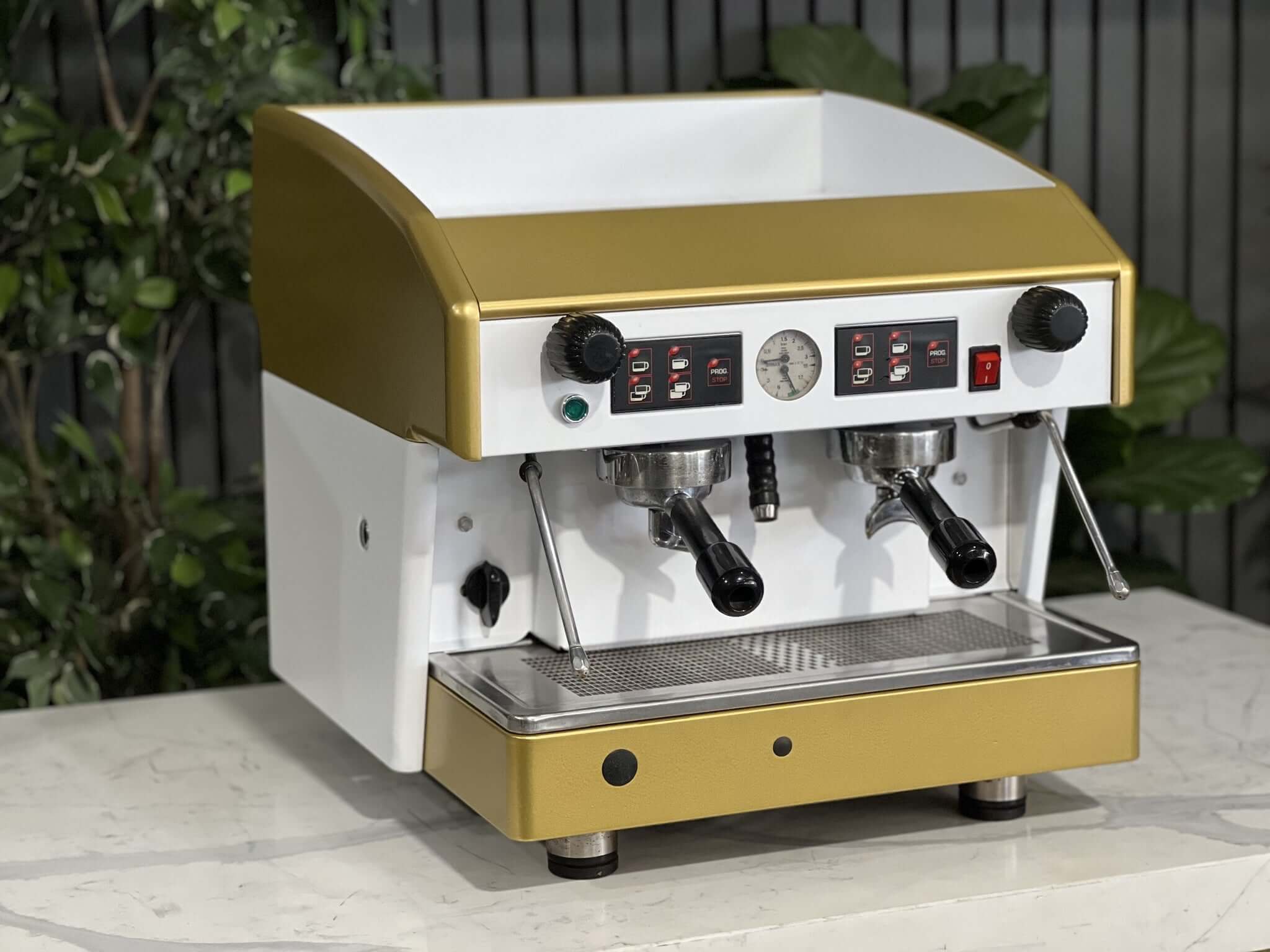 Wega Atlas Compact White - 2 Group Commercial Espresso Machine - Gold