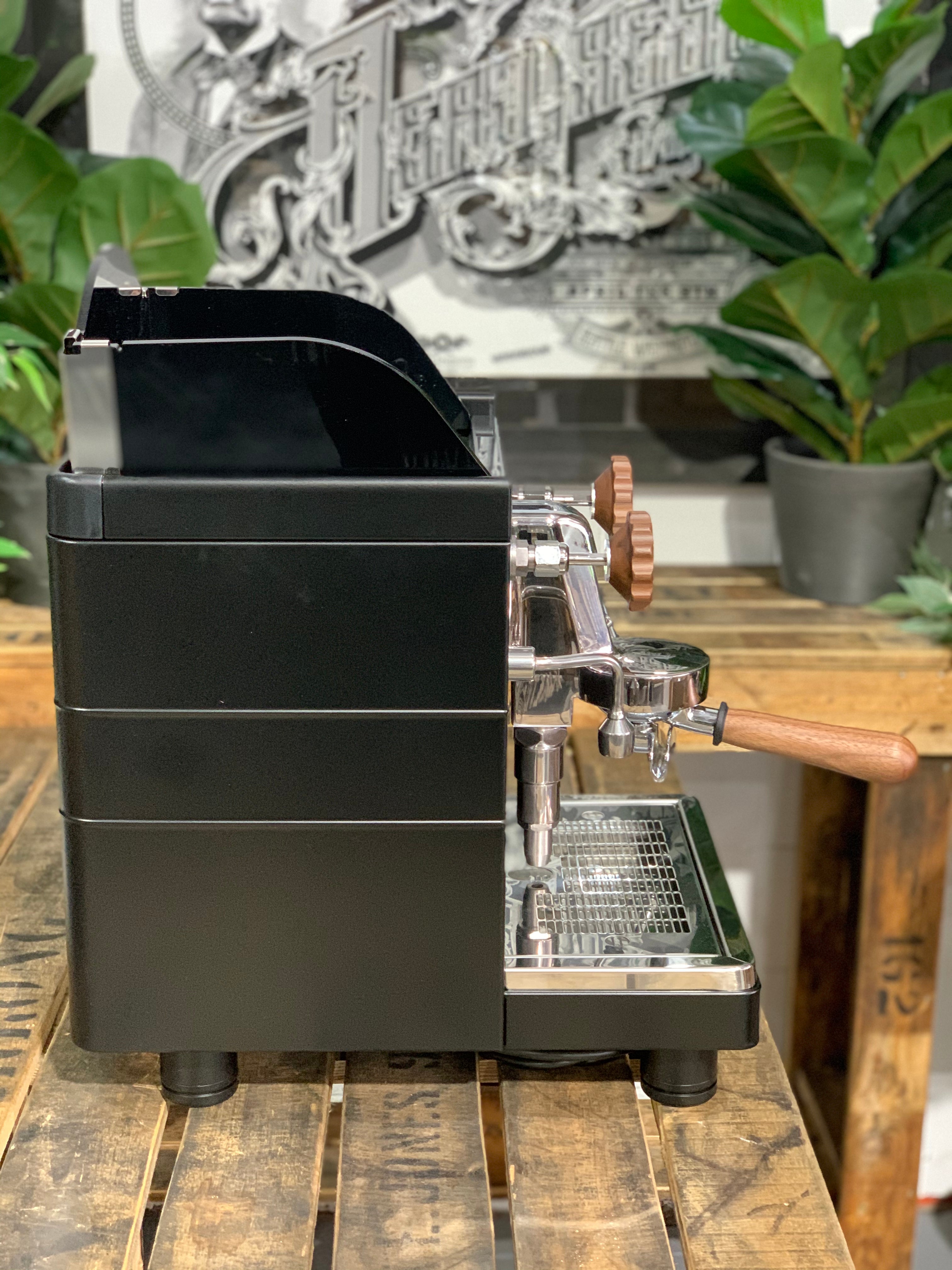 Wega Mininova Classic & Wooden Accents - 1 Group Commercial Espresso Machine - Black