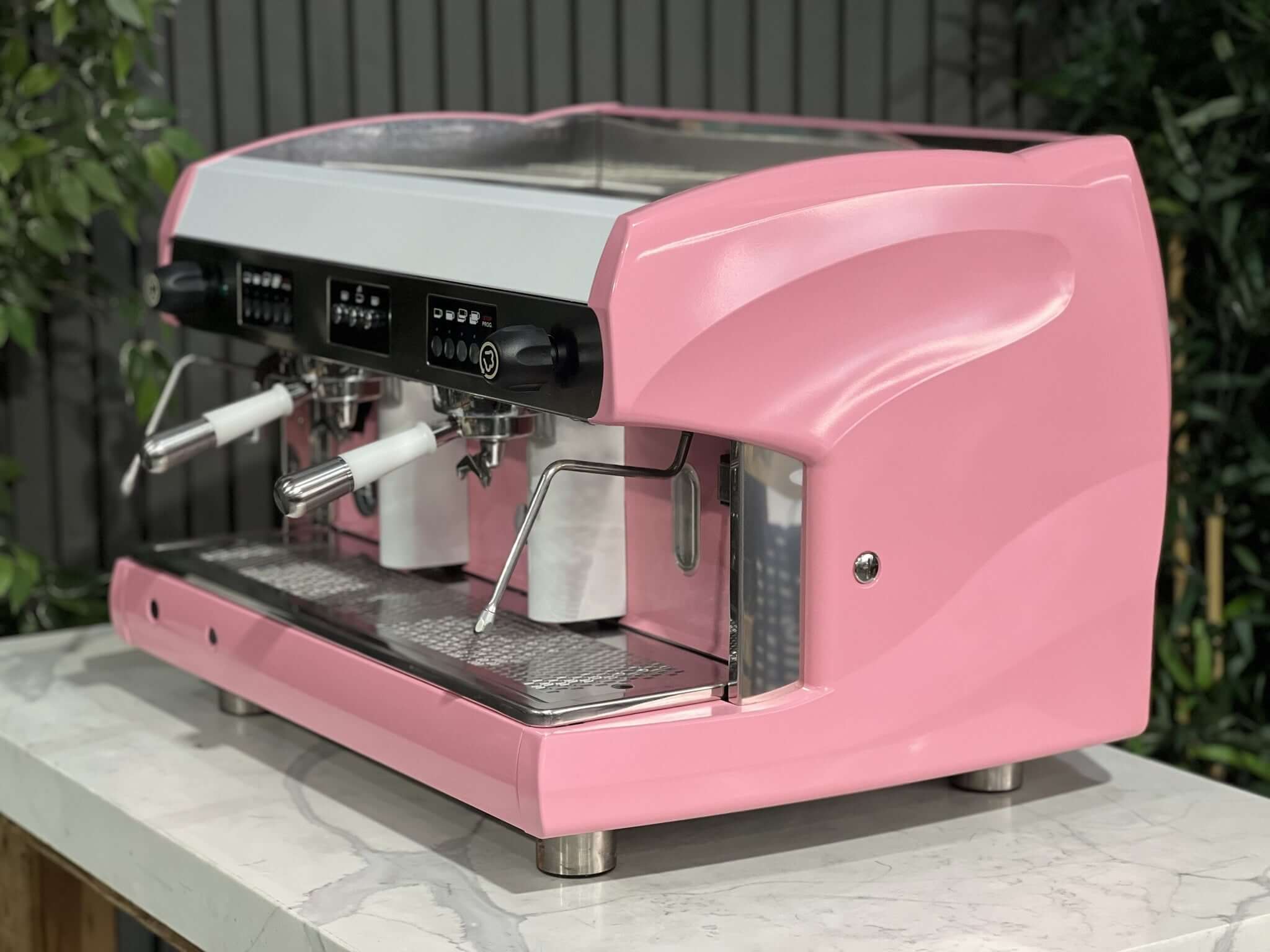 Wega Polaris High Cup White - 2 Group Commercial Espresso Machine - Pink