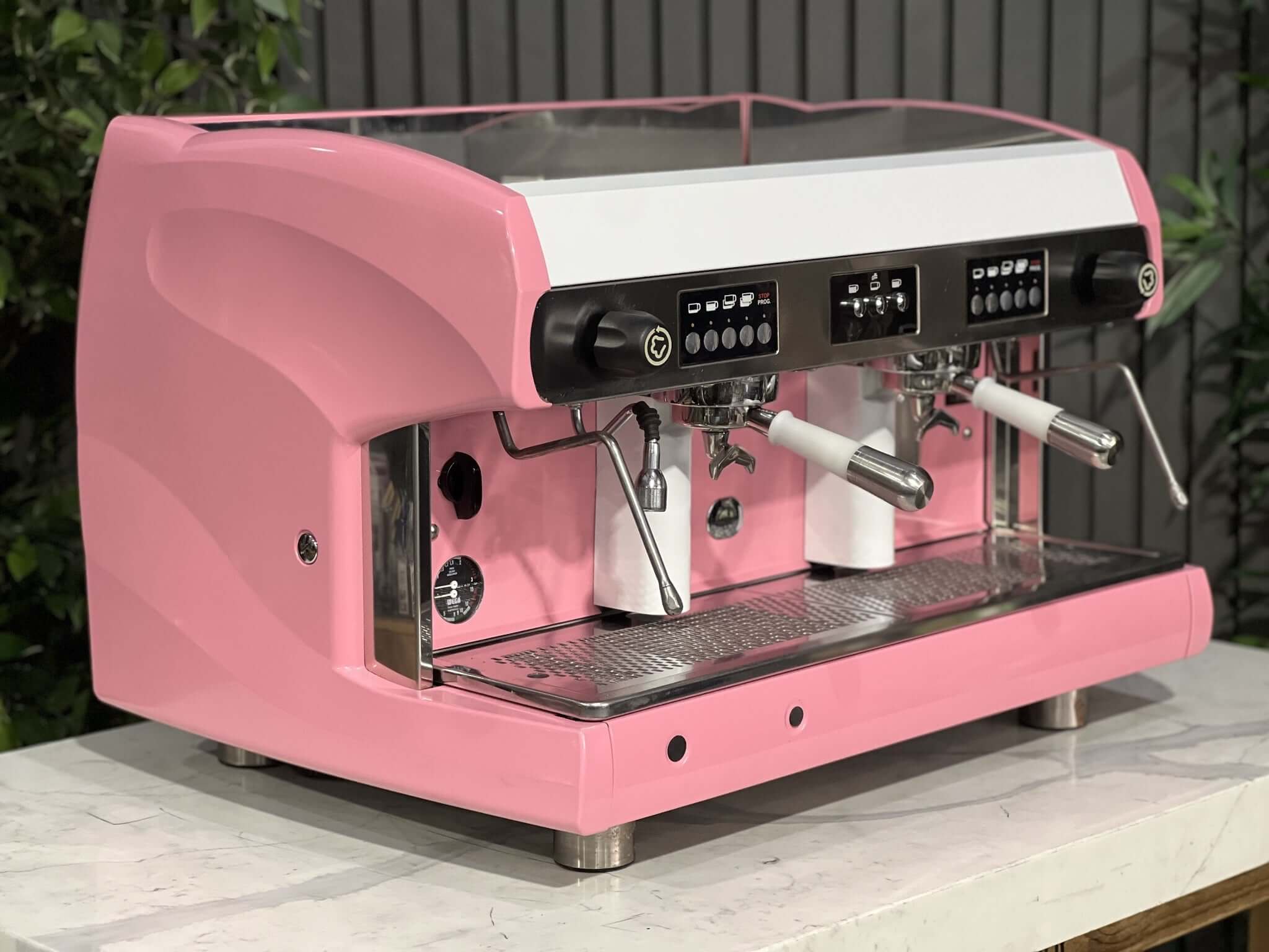 Wega Polaris High Cup White - 2 Group Commercial Espresso Machine - Pink