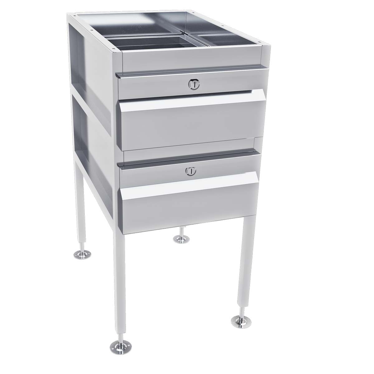 Gastronorm Freestanding Stainless Steel Drawer Unit (2 drawers) - AB-2DRAW-1G