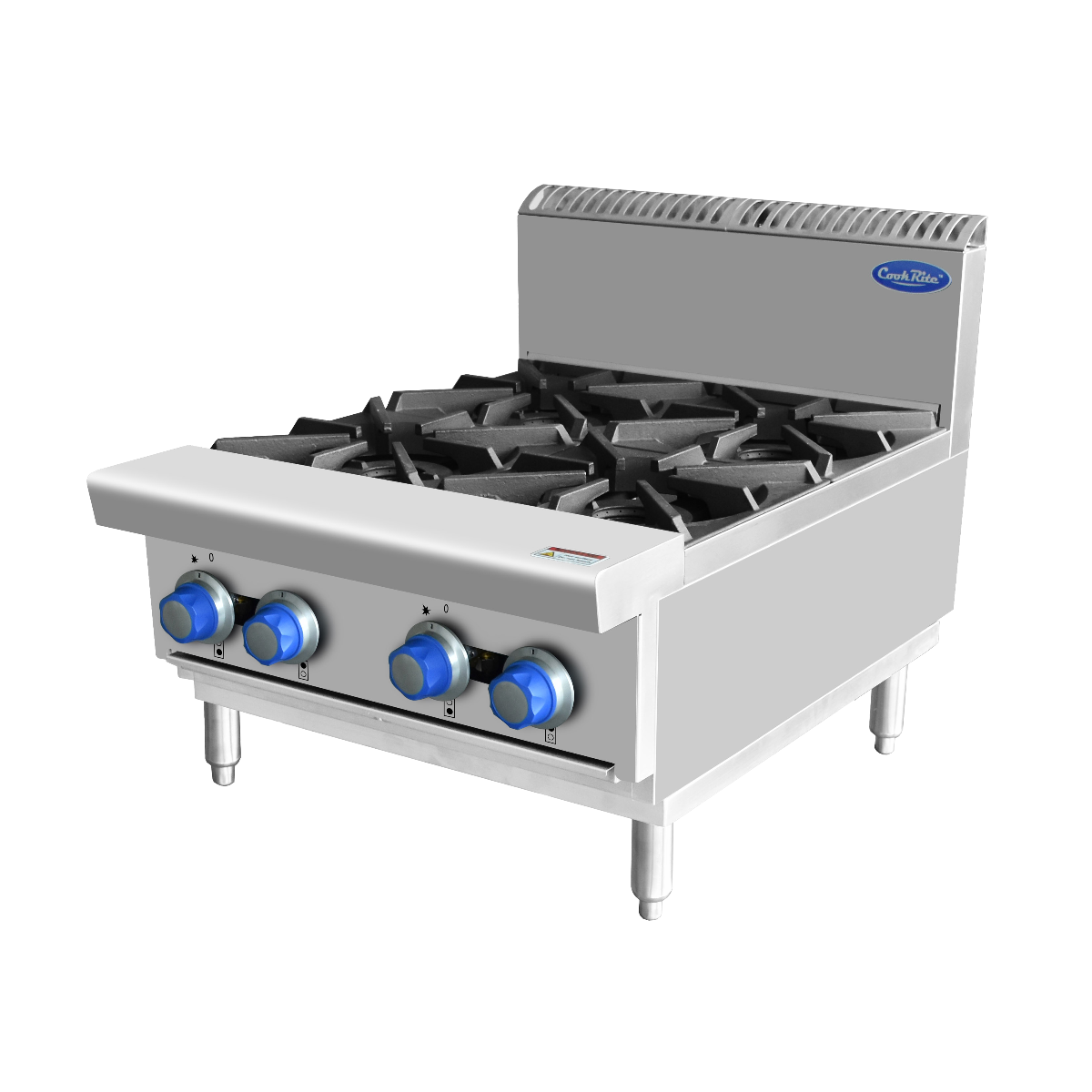 Cookrite 112Mj/h Open 4 Burner Cook Tops NG AT80G4B-C-NG