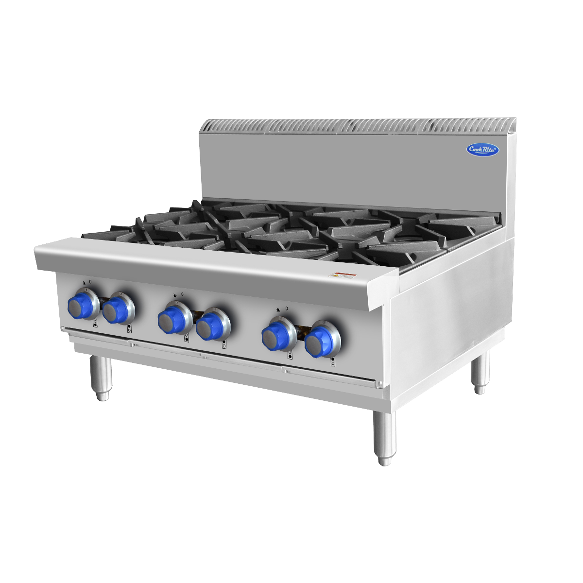 Cookrite AT80G6B-C Open 6 Burner Cook Tops - Natural Gas/LPG