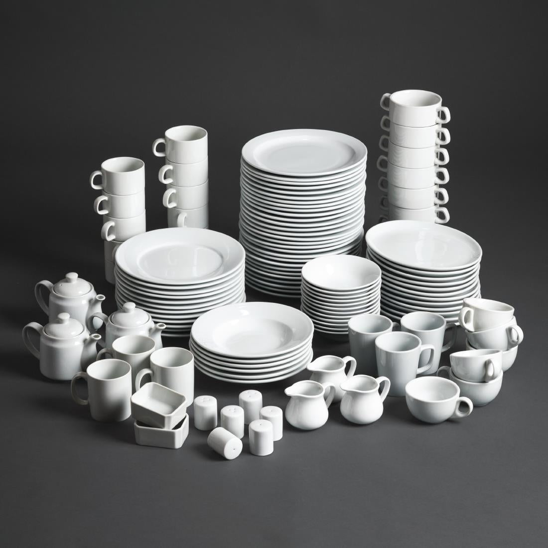 Olympia Athena Wide Rimmed Plates 165mm (Box 12) - CC206