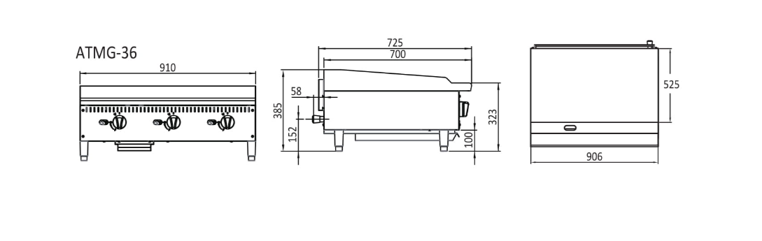 Cookrite ATMG-36 910mm Griddle - Natural Gas/LPG