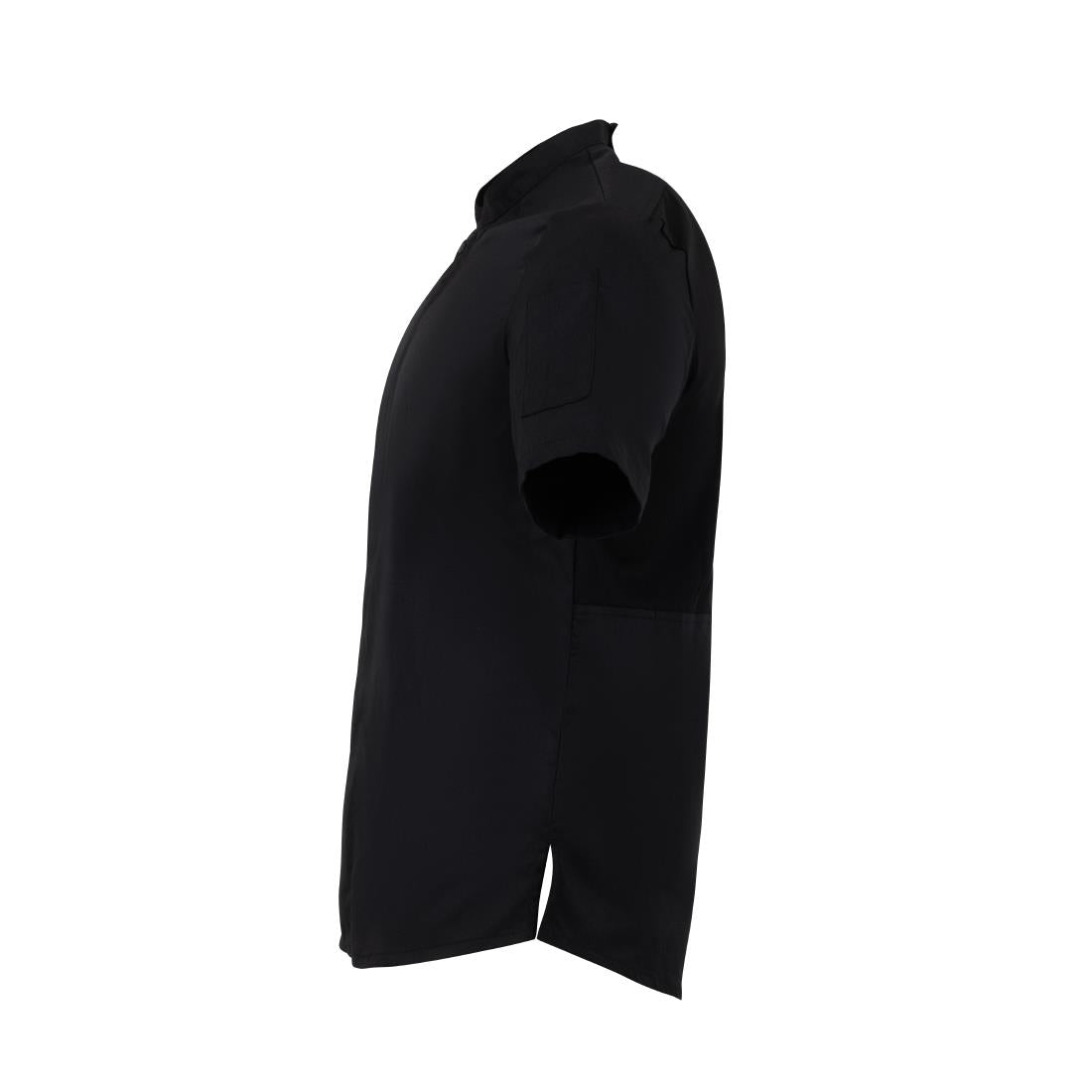 Southside Harlem Short Sleeve Zipper Chef Jacket Black Size L - BA115-L