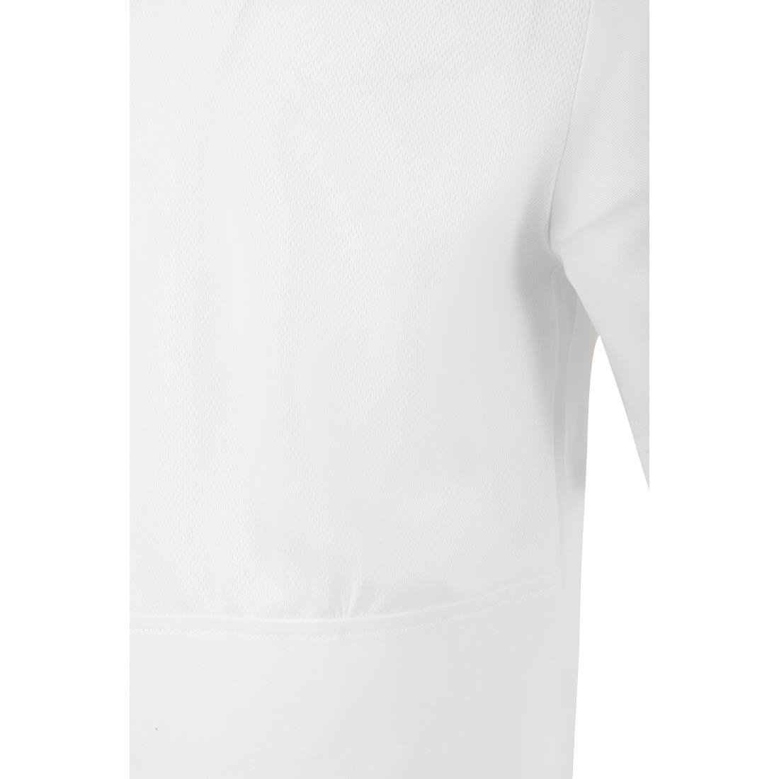 Southside Harlem Zipper Chefs Jacket White Short Sleeve Mesh Size M - BA116-M