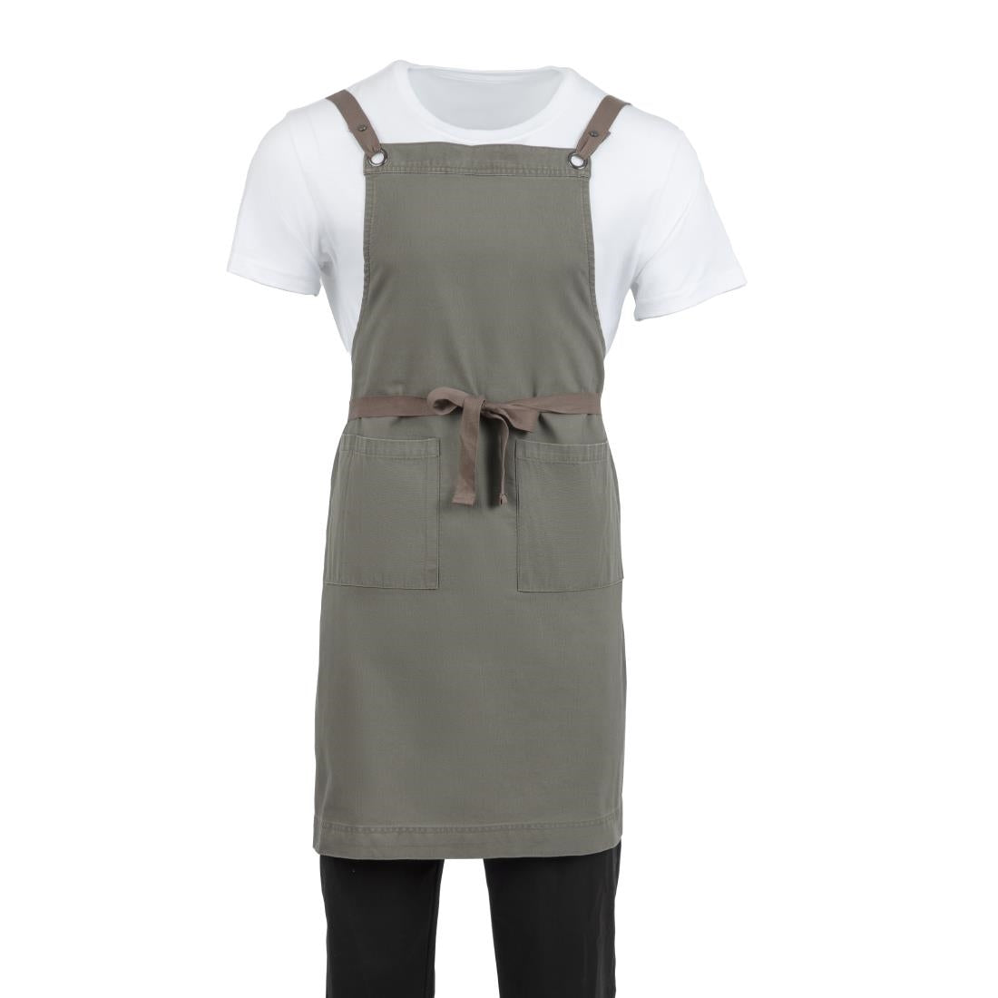 Southside Cotton Canvas Bib Apron Khaki - BB684