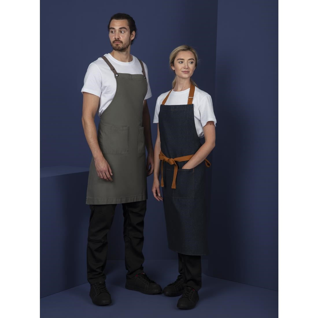 Southside Cotton Canvas Bib Apron Khaki - BB684