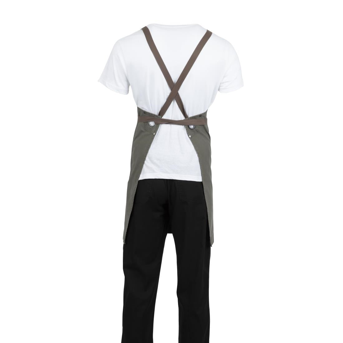 Southside Cotton Canvas Bib Apron Khaki - BB684