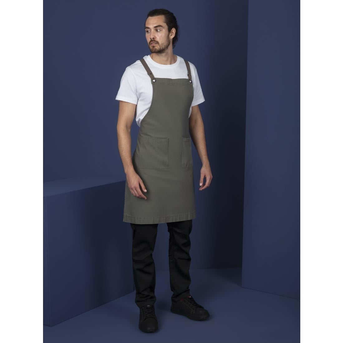Southside Cotton Canvas Bib Apron Khaki - BB684