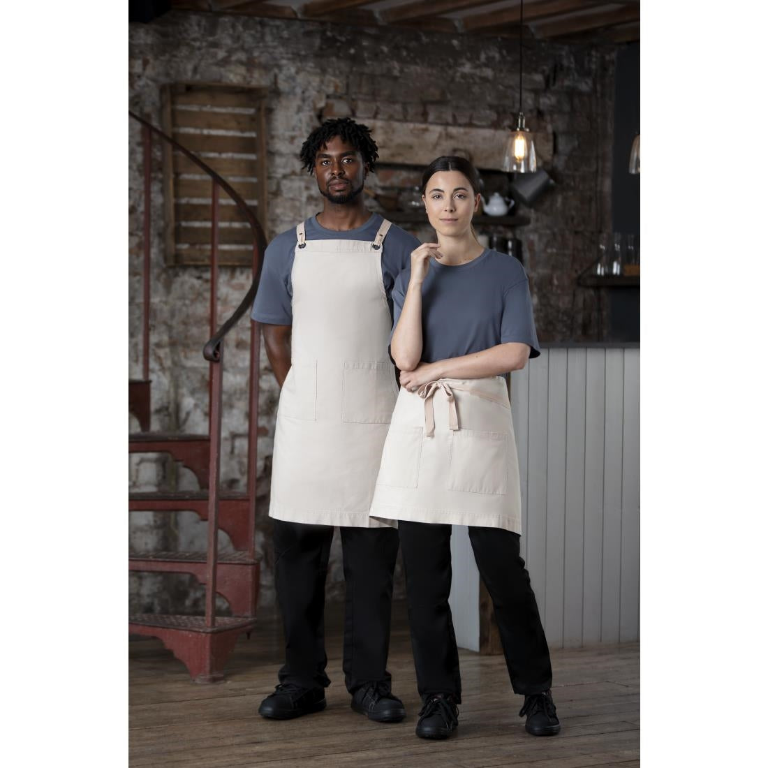 Southside Cotton Canvas Bib Apron Stone - BB685