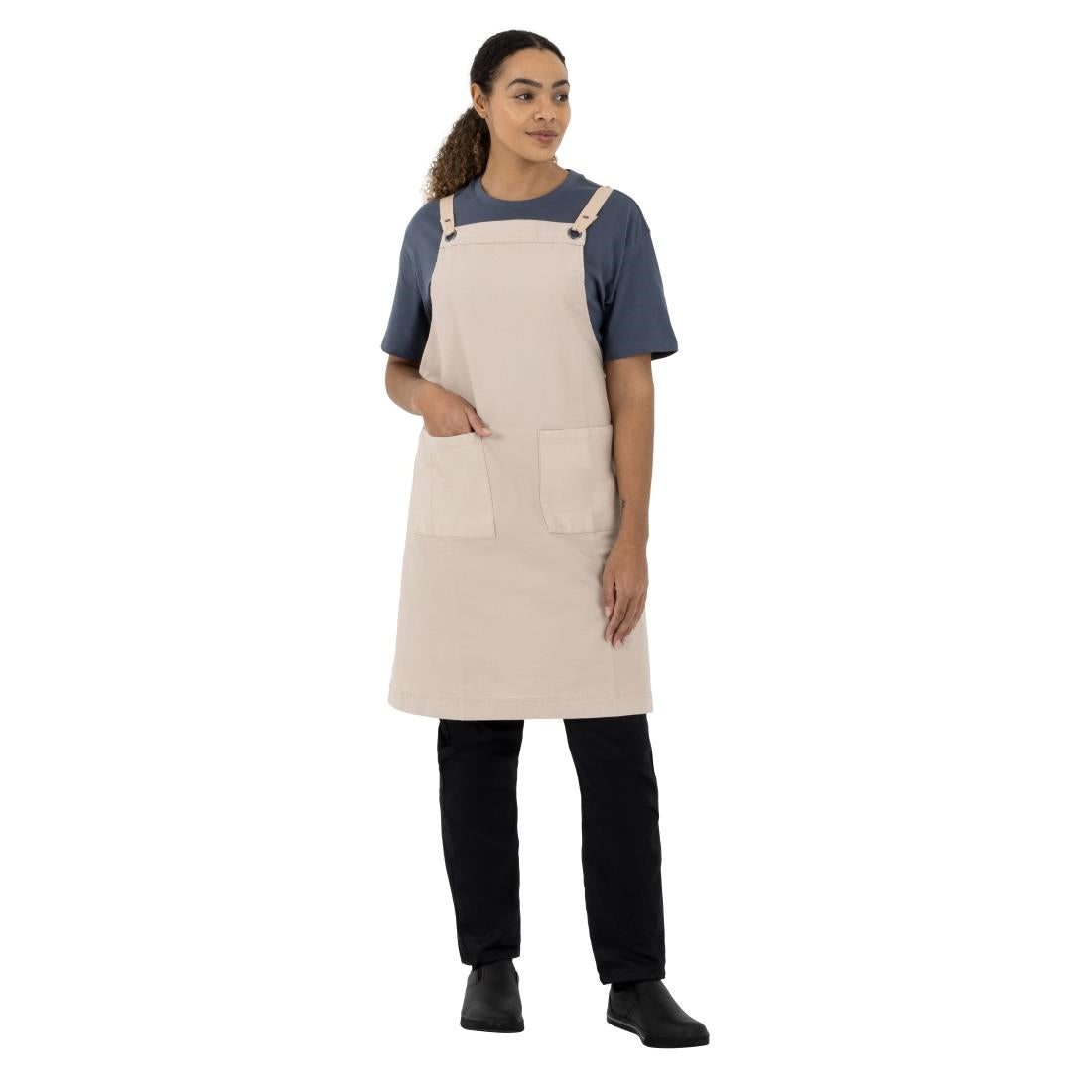 Southside Cotton Canvas Bib Apron Stone - BB685