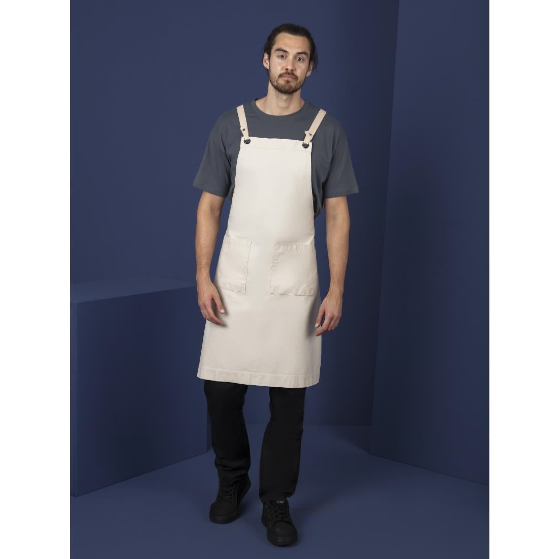 Southside Cotton Canvas Bib Apron Stone - BB685