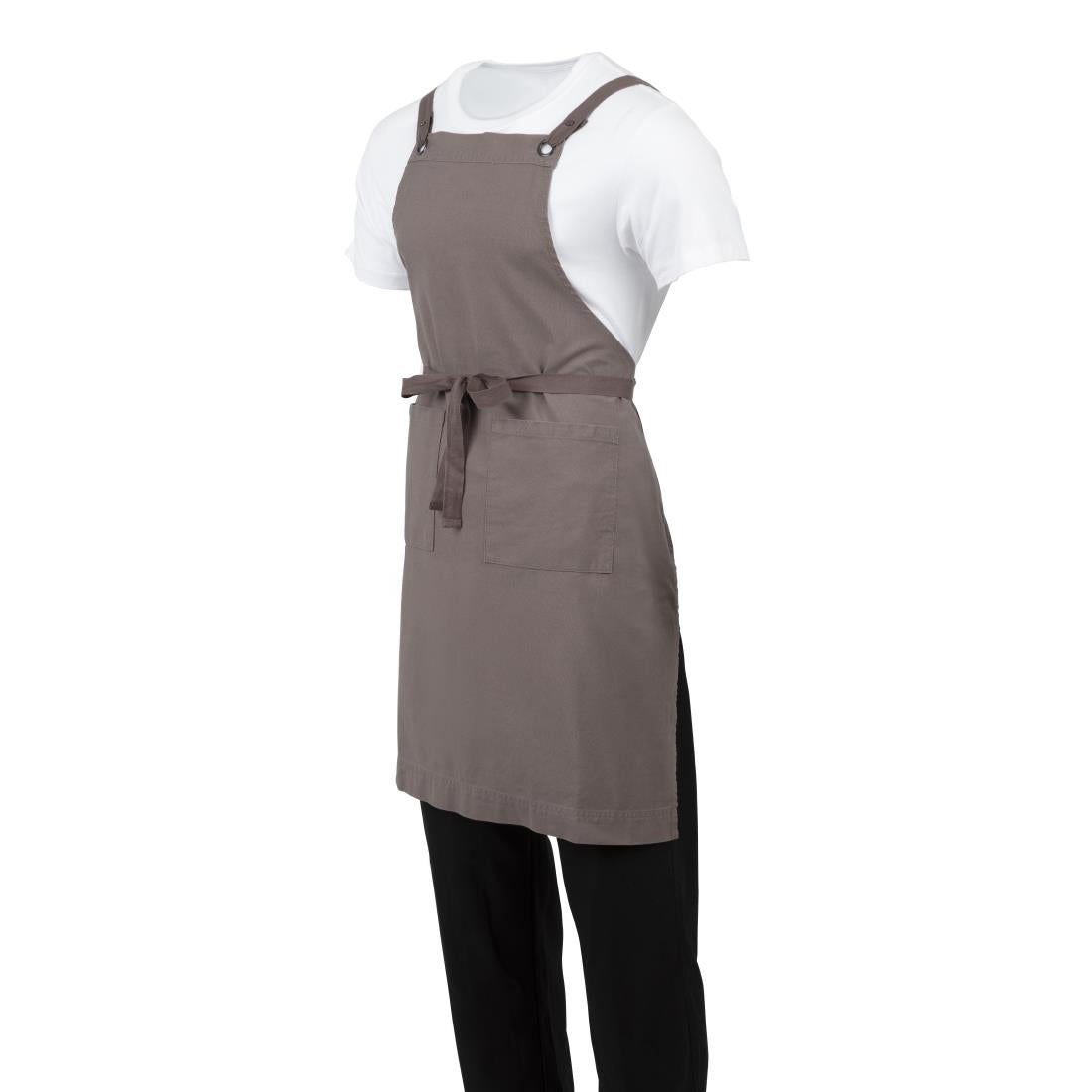 Southside Cotton Canvas Bib Apron Washed Grey - BB687