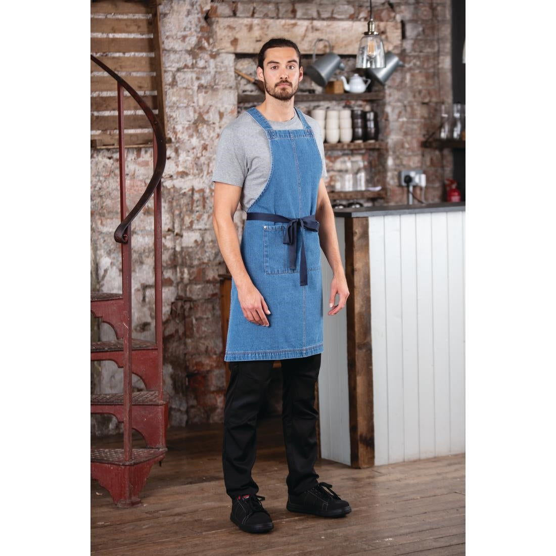 Southside Denim Bib Apron Light Blue - BB694