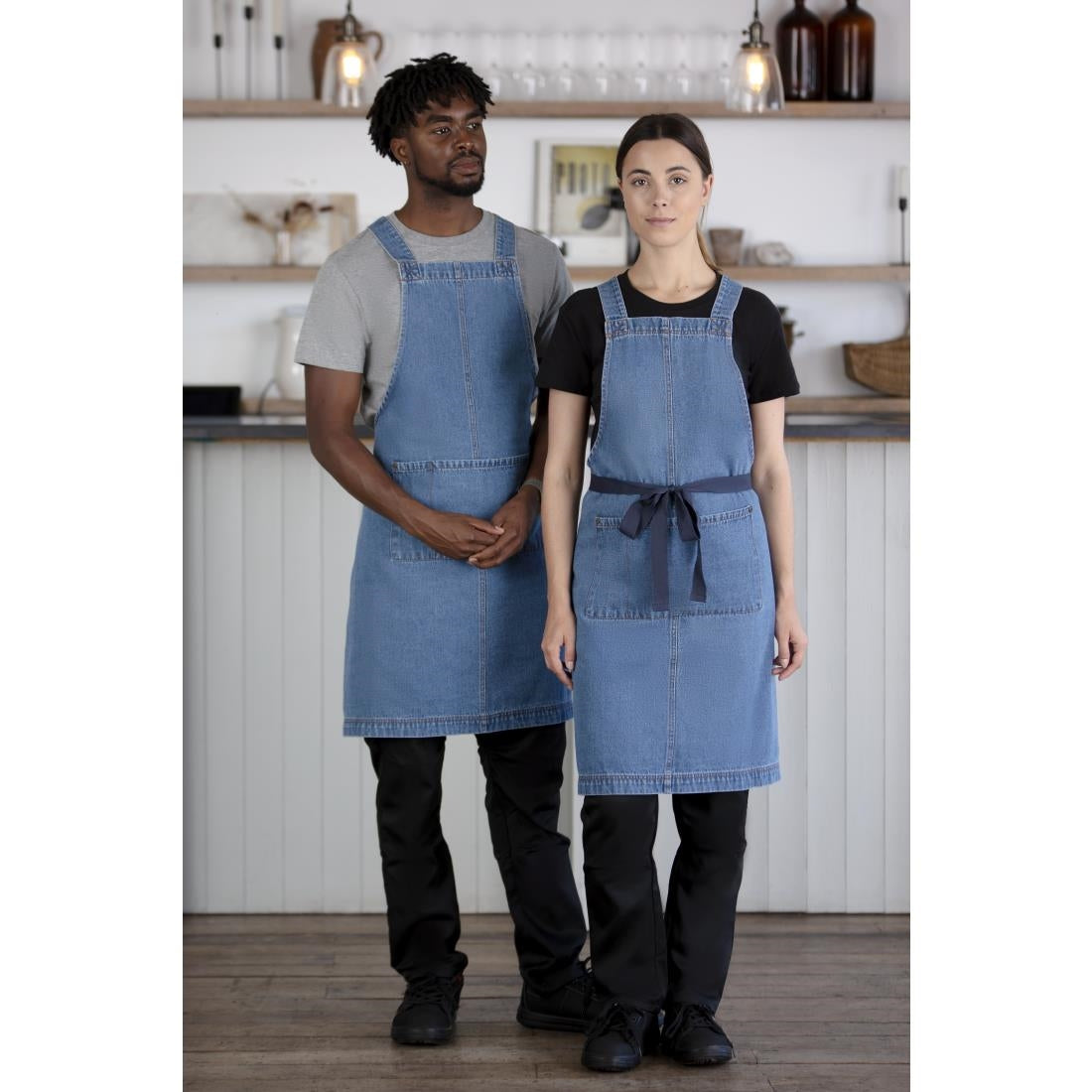 Southside Denim Bib Apron Light Blue - BB694