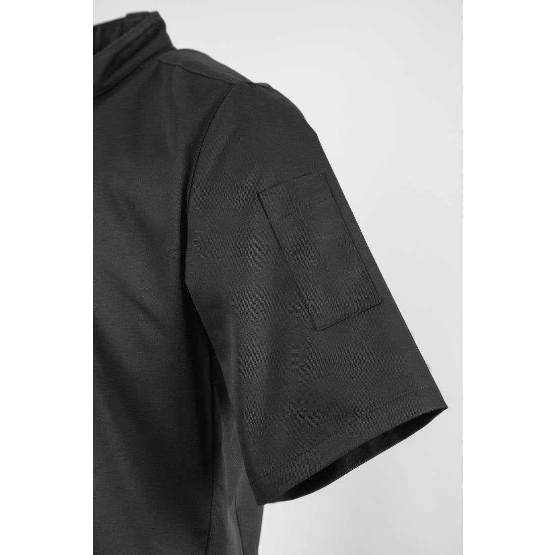 Southside Band Collar Chefs Jacket Black Size M - BB711-M